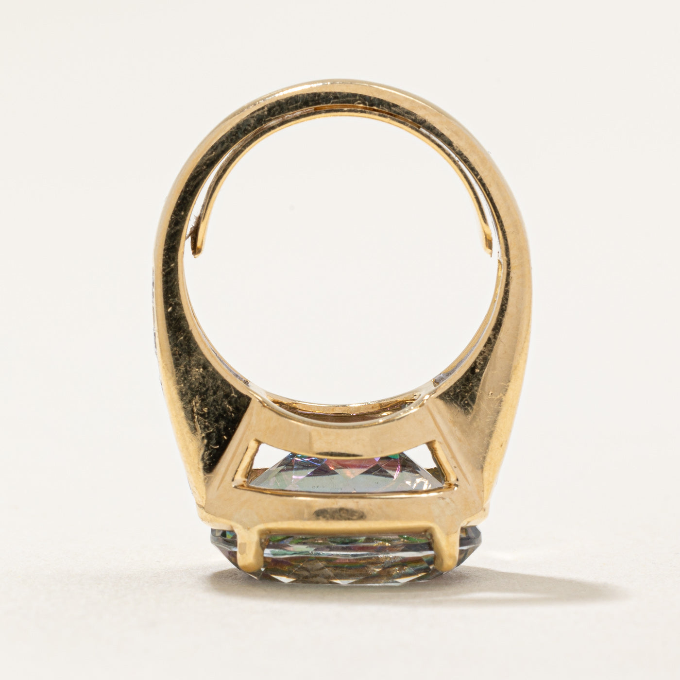 Mystic Topaz & Diamond Cocktail Ring | 7.00ct, 0.40ctw | SZ 4 |