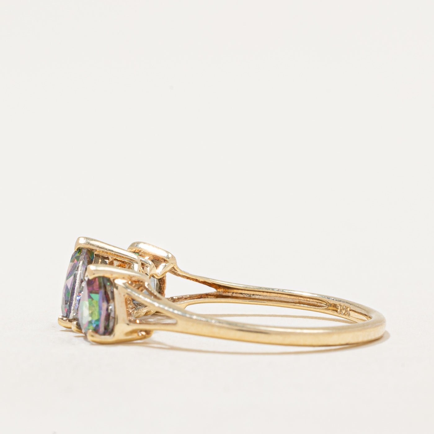 Bague Cœur Topaze Mystique et Diamants | 2,00 ct, 0,01 ct | Taille 6,75 |