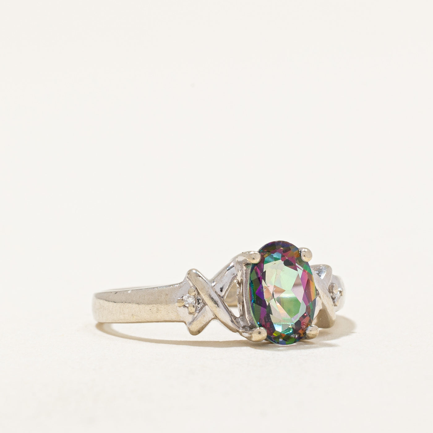 Mystic Topaz & Diamond Ring | 0.80ct, 0.01ctw | SZ 4.5 |