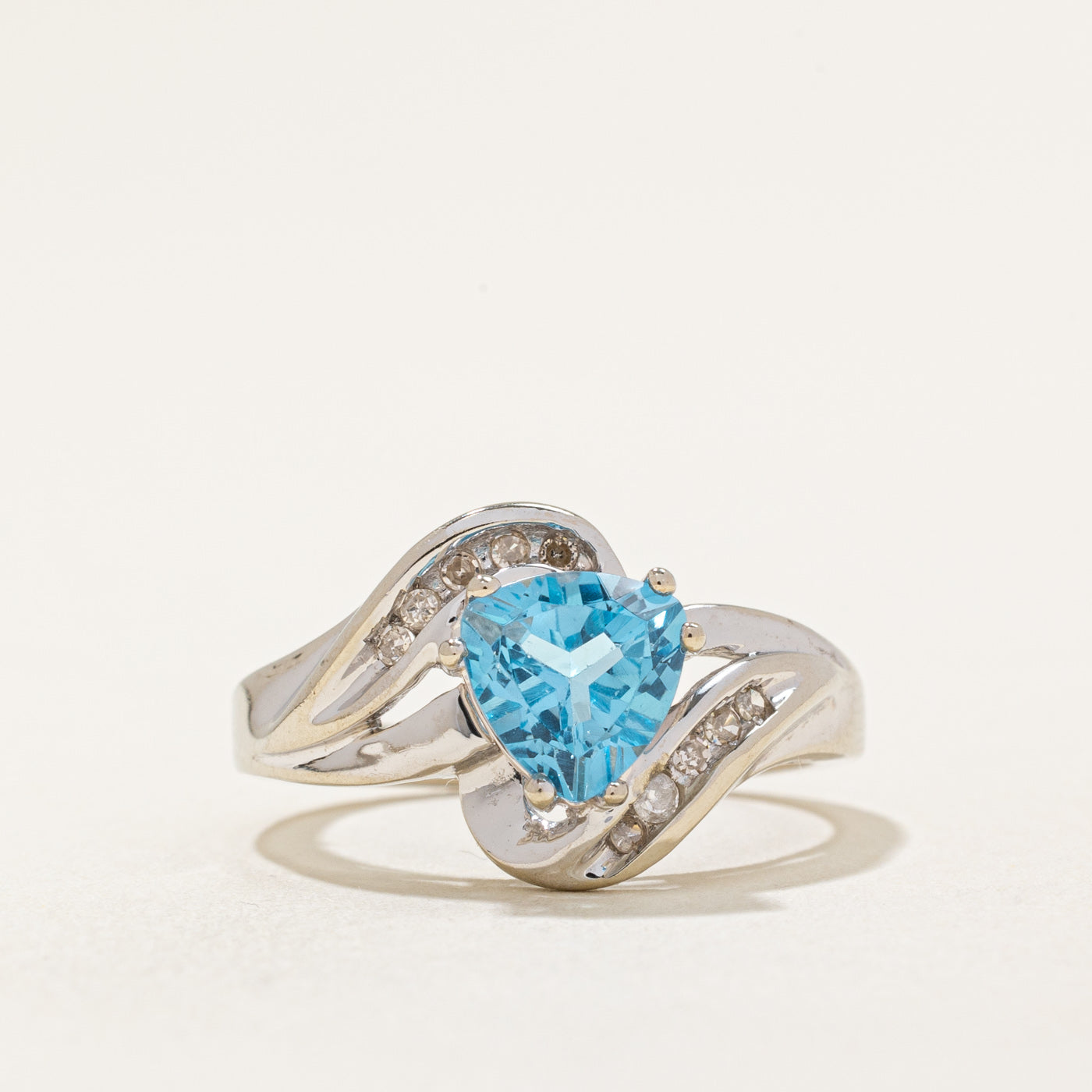 Blue Topaz & Diamond Cocktail Ring | 1.30ct, 0.07ctw | SZ 6.25 |