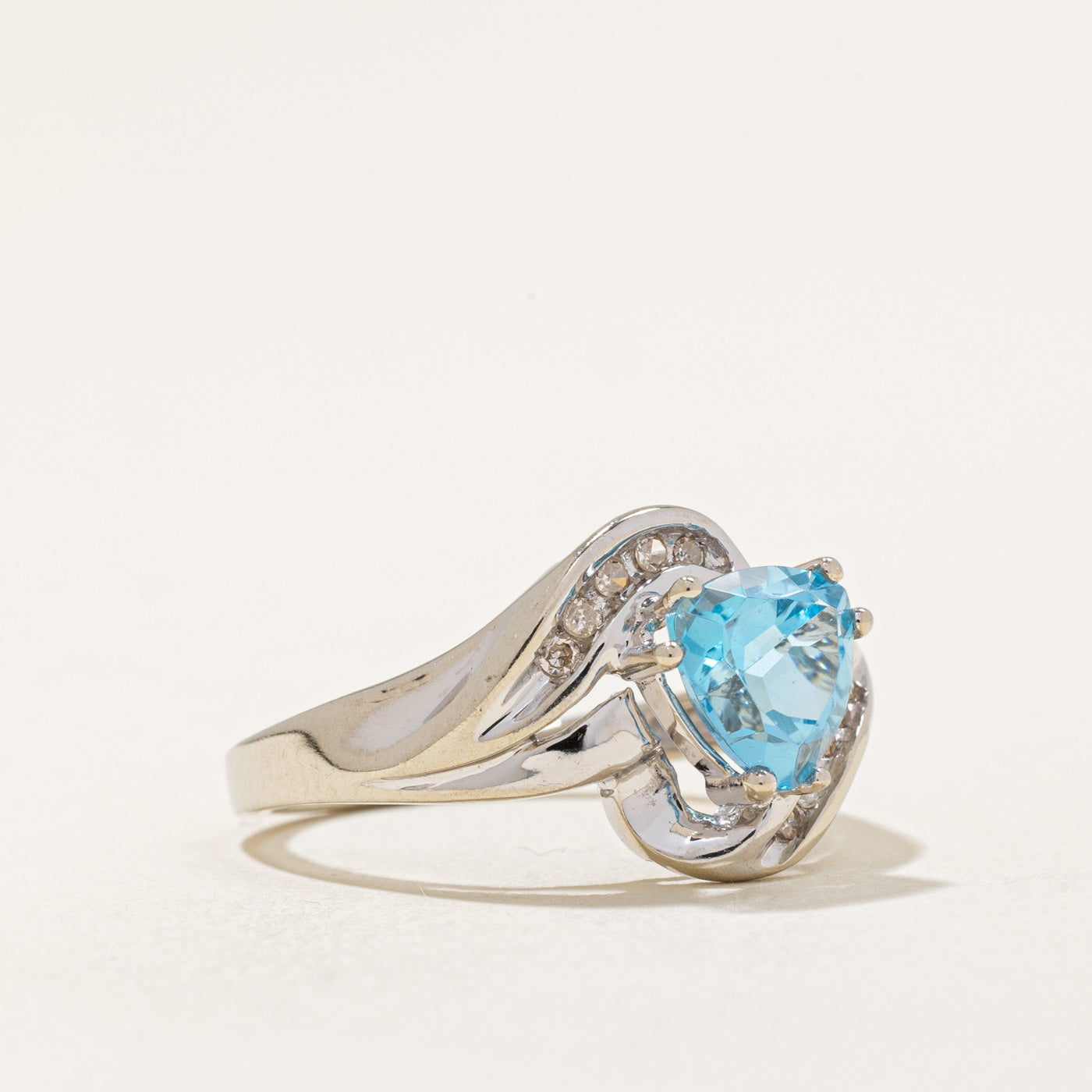 Blue Topaz & Diamond Cocktail Ring | 1.30ct, 0.07ctw | SZ 6.25 |