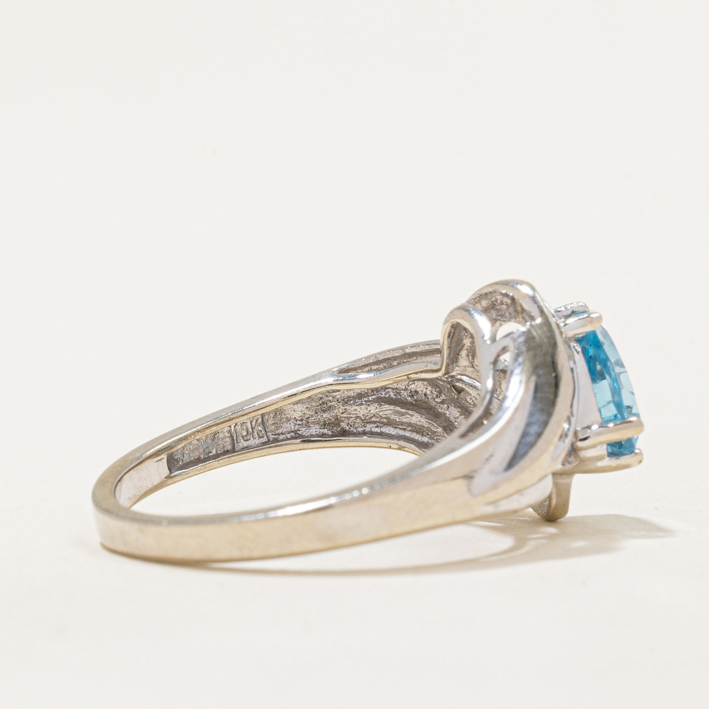 Blue Topaz & Diamond Cocktail Ring | 1.30ct, 0.07ctw | SZ 6.25 |
