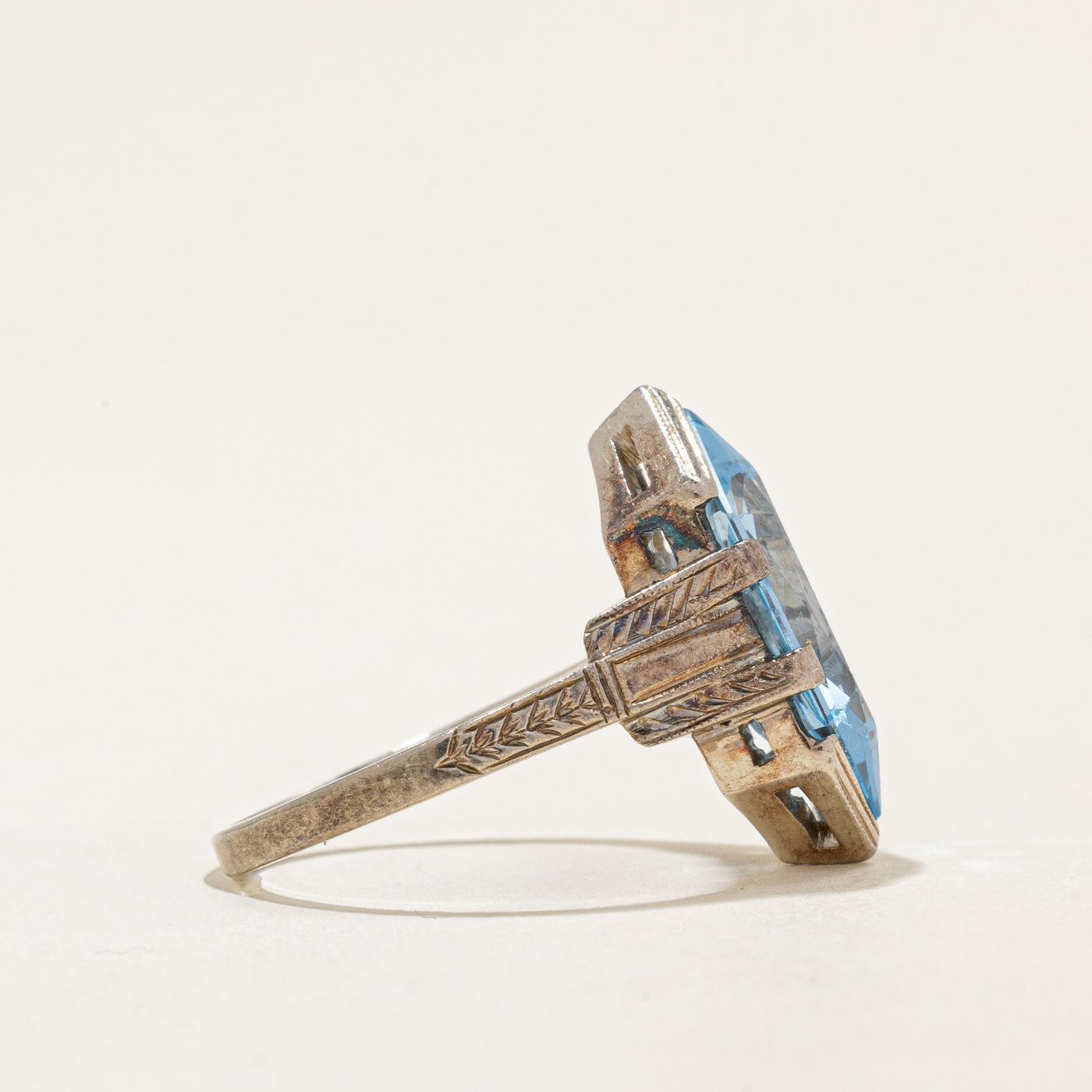 Bague style Art Déco en spinelle synthétique | 3,50 ct | Taille 5,5 |