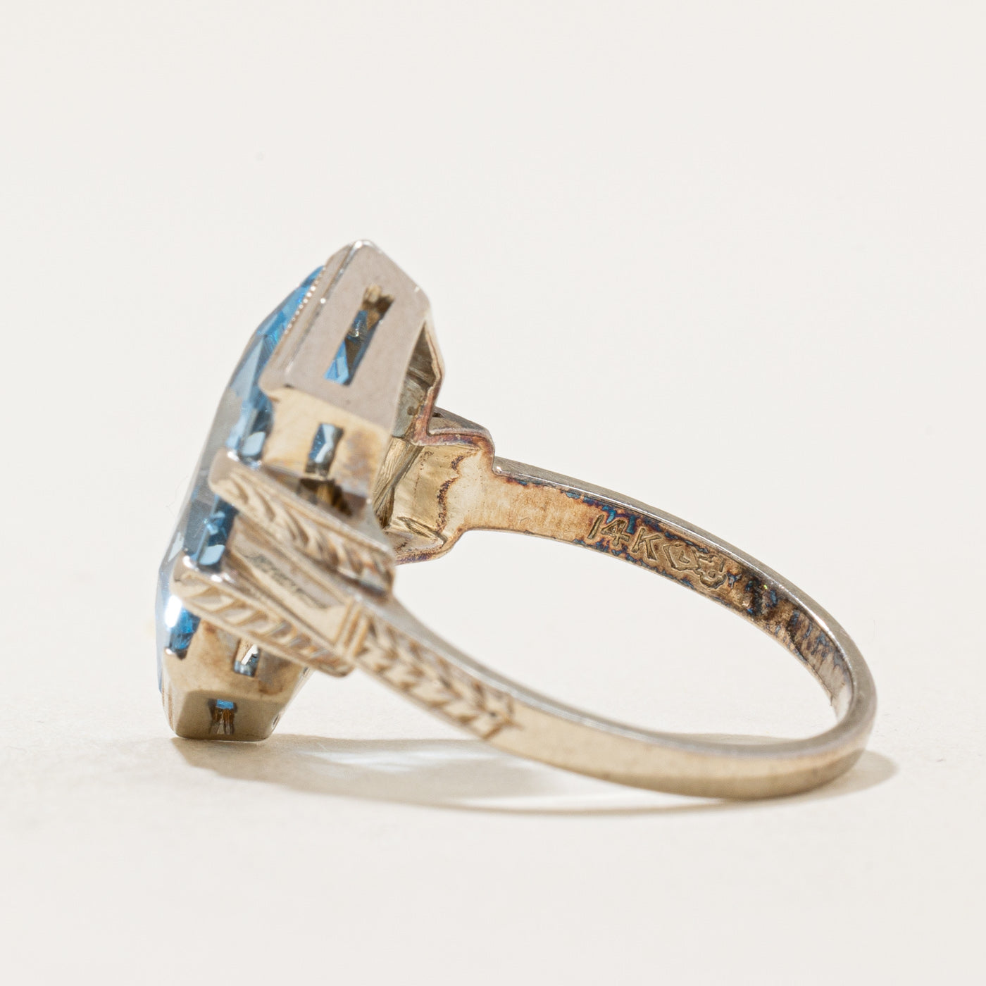 Bague style Art Déco en spinelle synthétique | 3,50 ct | Taille 5,5 |