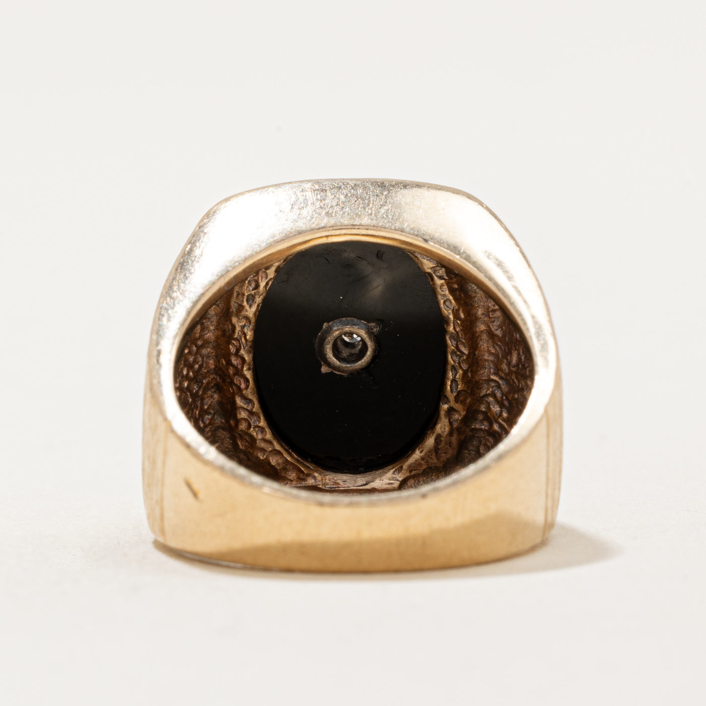 Onyx & Diamond Cocktail Ring | 4.00ct, 0.02ct | SZ 4.75 |