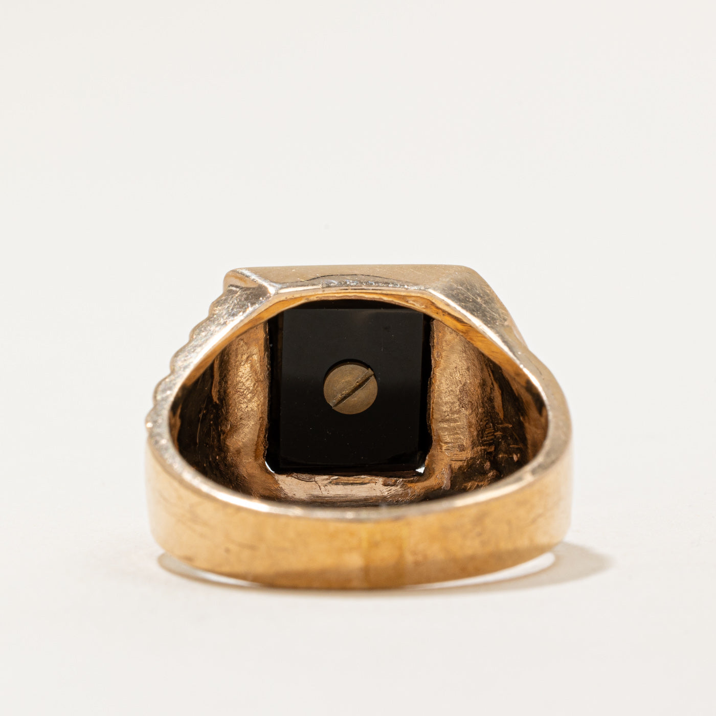 Onyx 'J' Signet Ring | 3.90ct | SZ 11 |