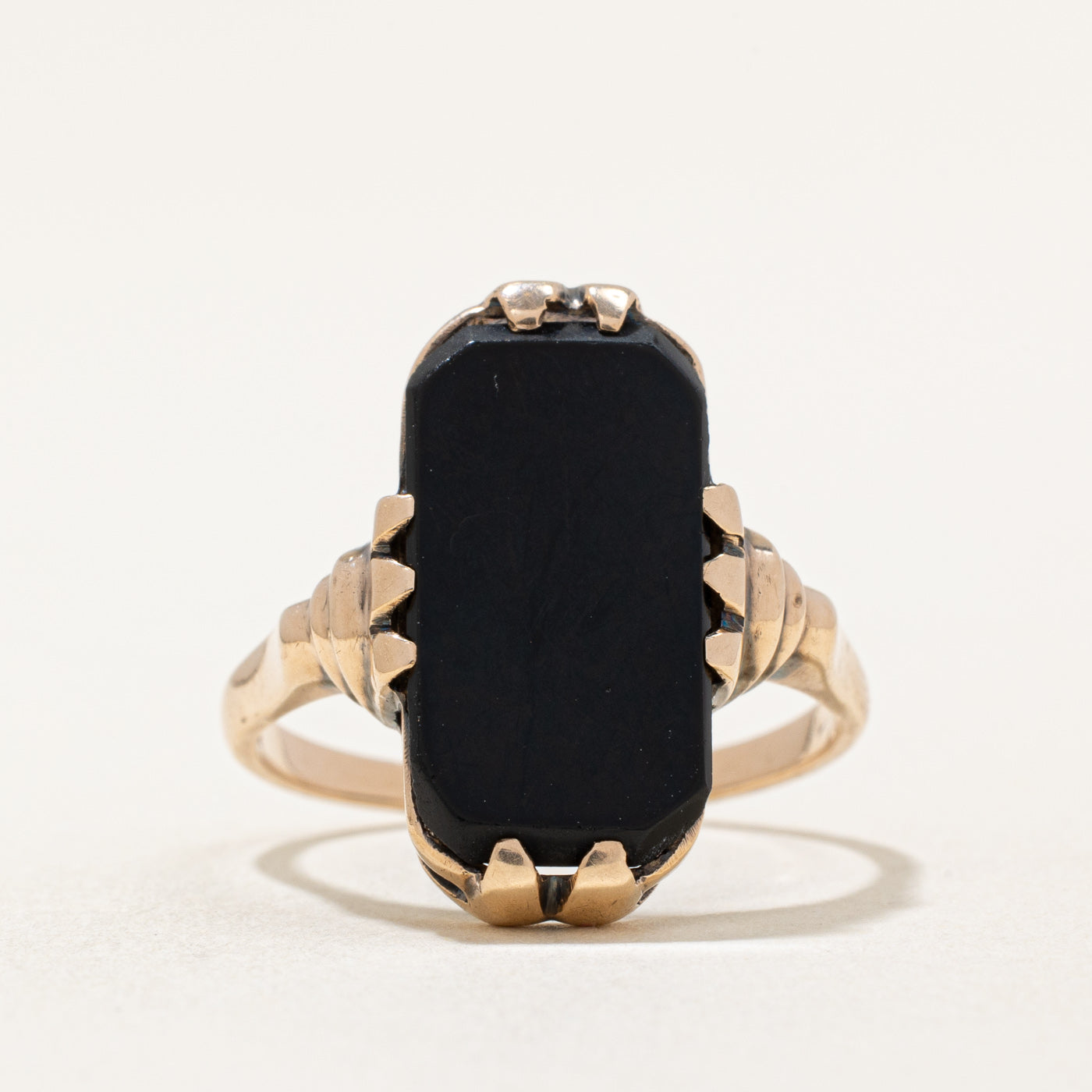 Black Onyx Cocktail Ring | 4.50ct | SZ 7.75 |