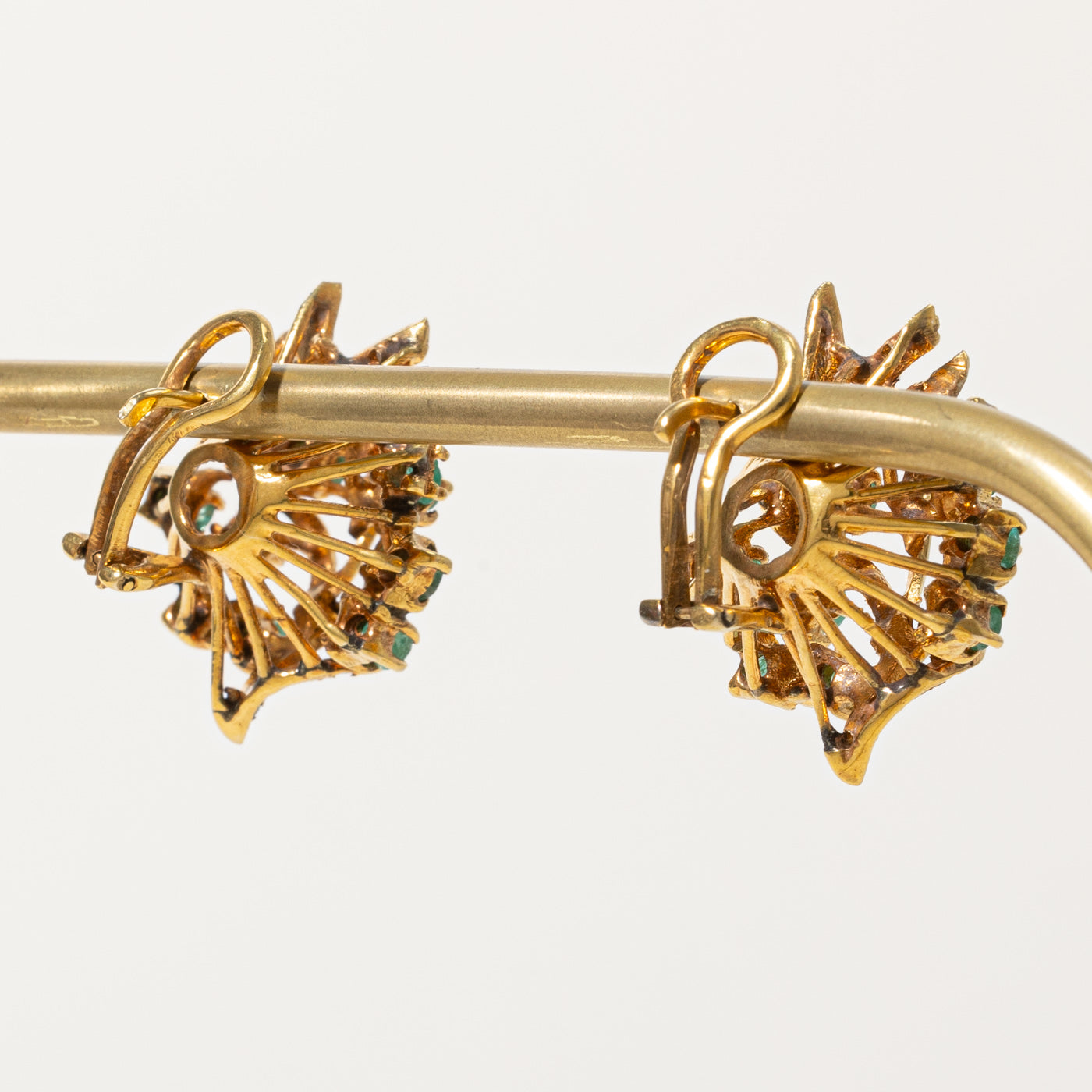 Emerald & Diamond Cluster Earrings | 0.90ctw, 0.05ctw |