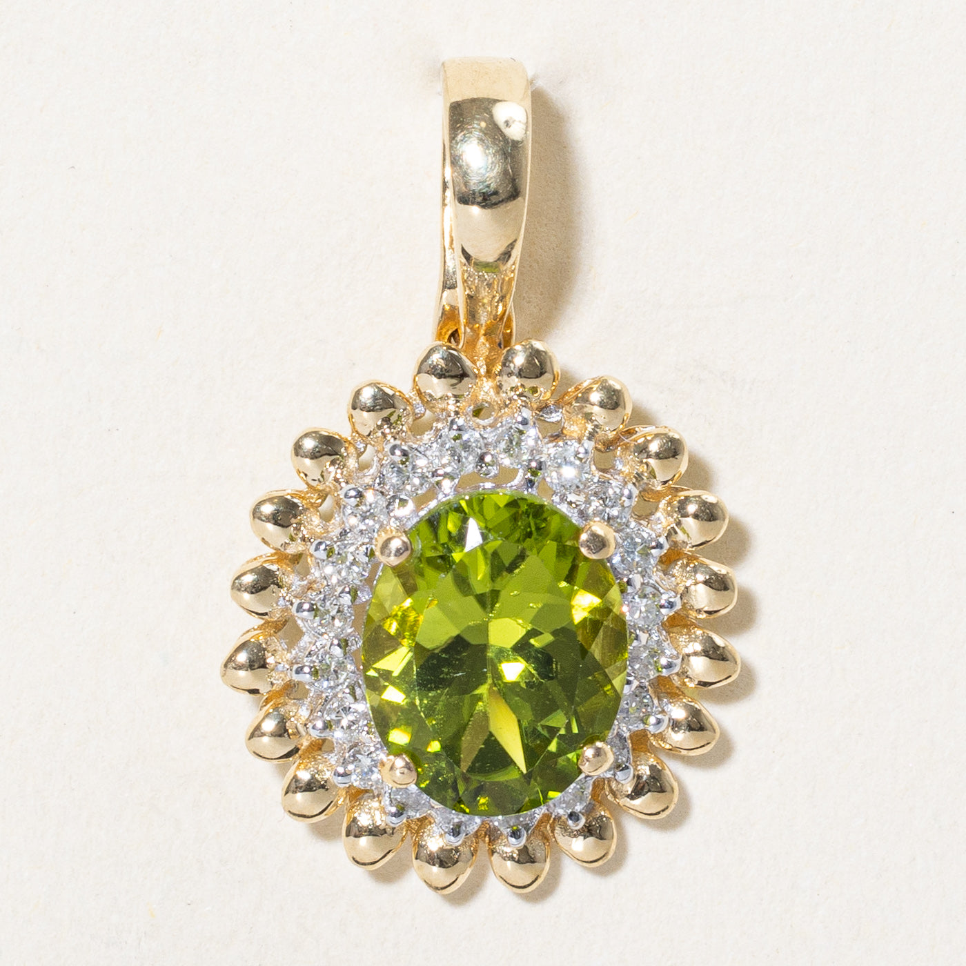 Peridot & Diamond Halo Pendant | 2.85ct, 0.20ctw |
