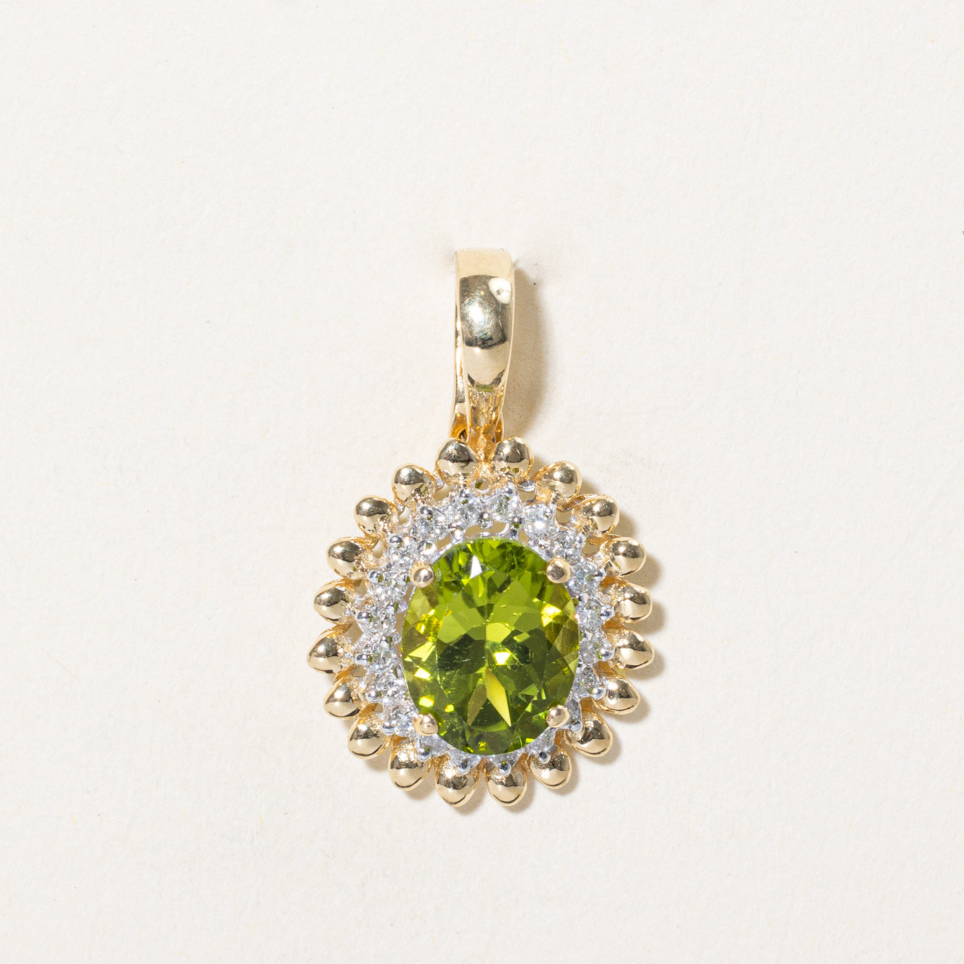 Peridot & Diamond Halo Pendant | 2.85ct, 0.20ctw |
