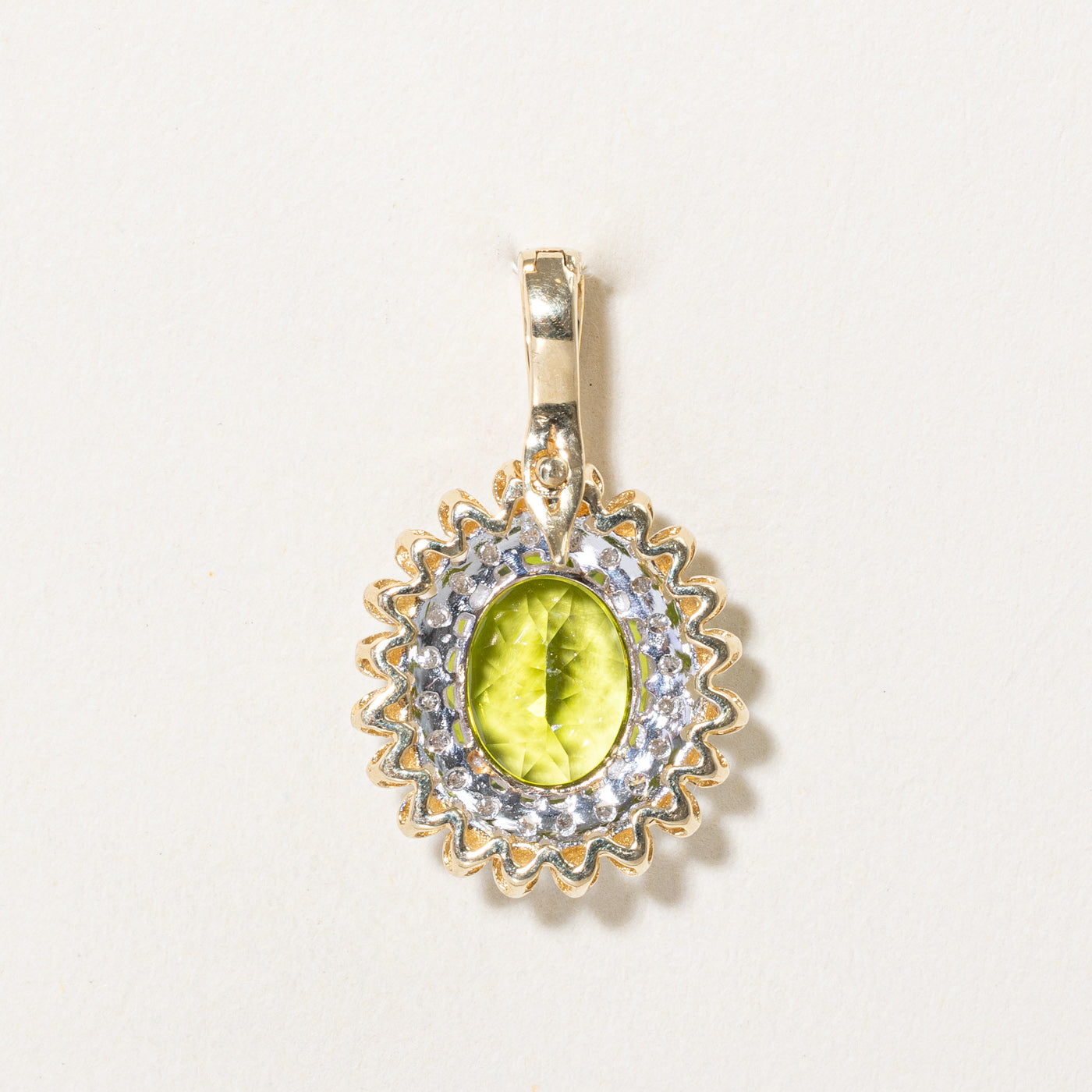 Peridot & Diamond Halo Pendant | 2.85ct, 0.20ctw |