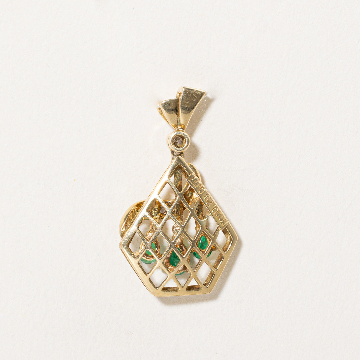 Emerald & Diamond Basket Pendant | 0.28ctw, 0.07ctw |