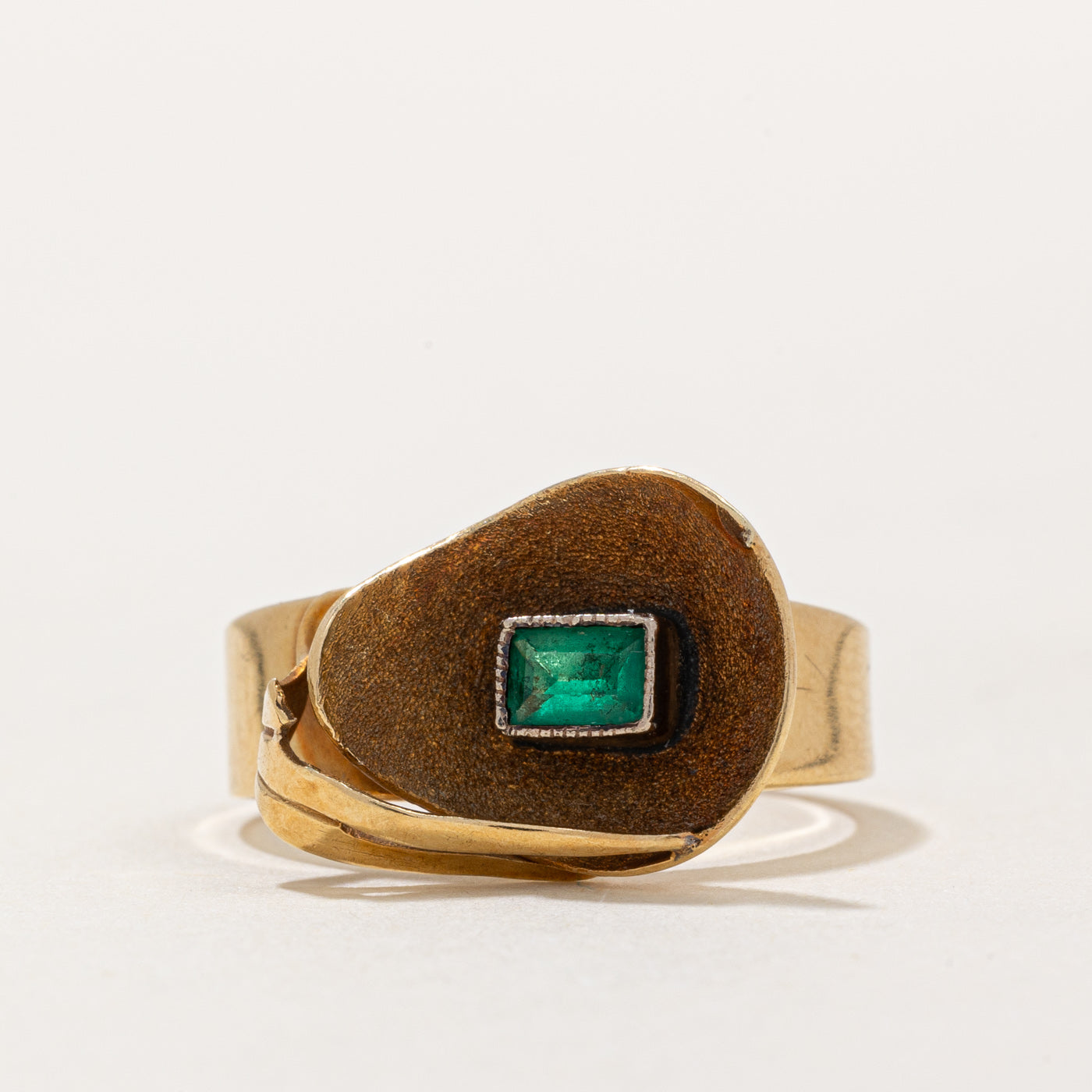 Bague cocktail abstraite émeraude | 0,15 ct | Taille 5,75 |