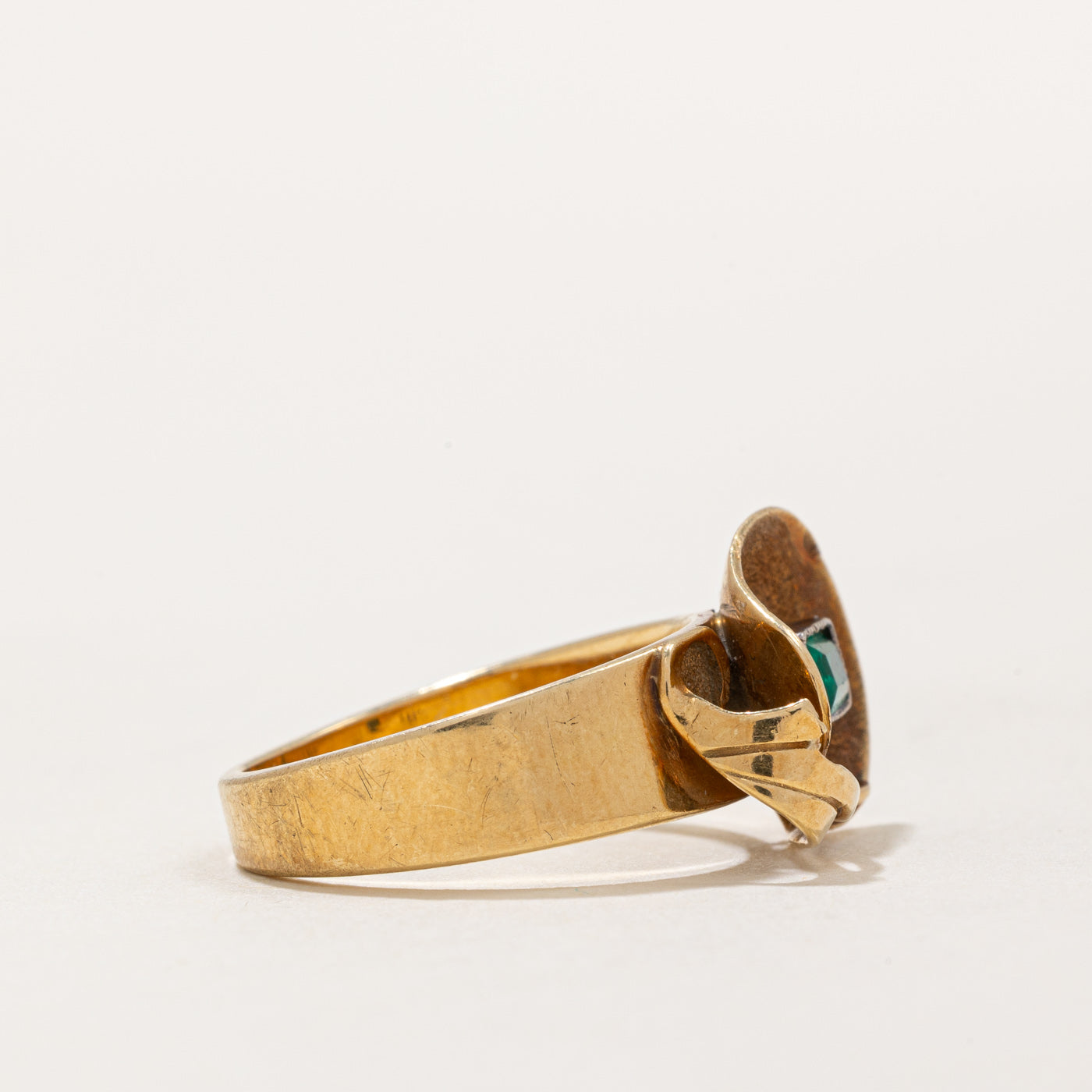 Bague cocktail abstraite émeraude | 0,15 ct | Taille 5,75 |