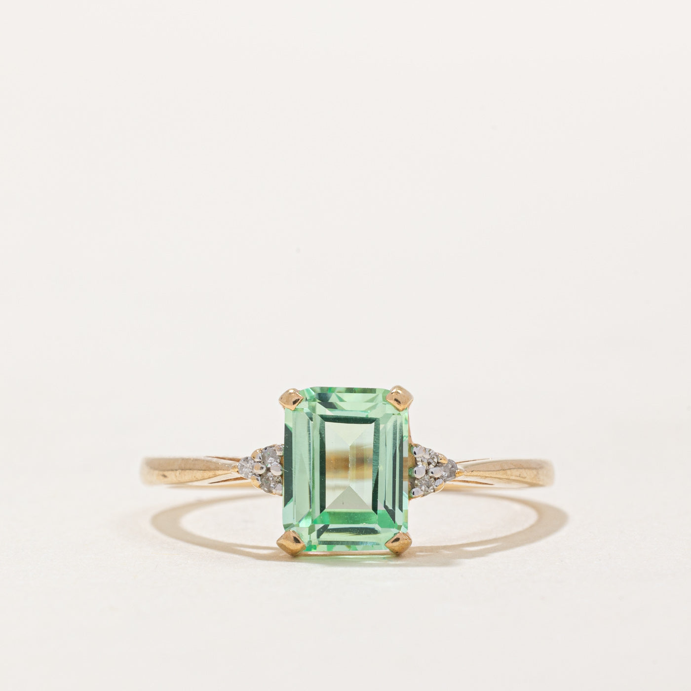 Synthetic Mint Sapphire & Diamond Ring | 1.90ct, 0.02ctw | SZ 8.5 |