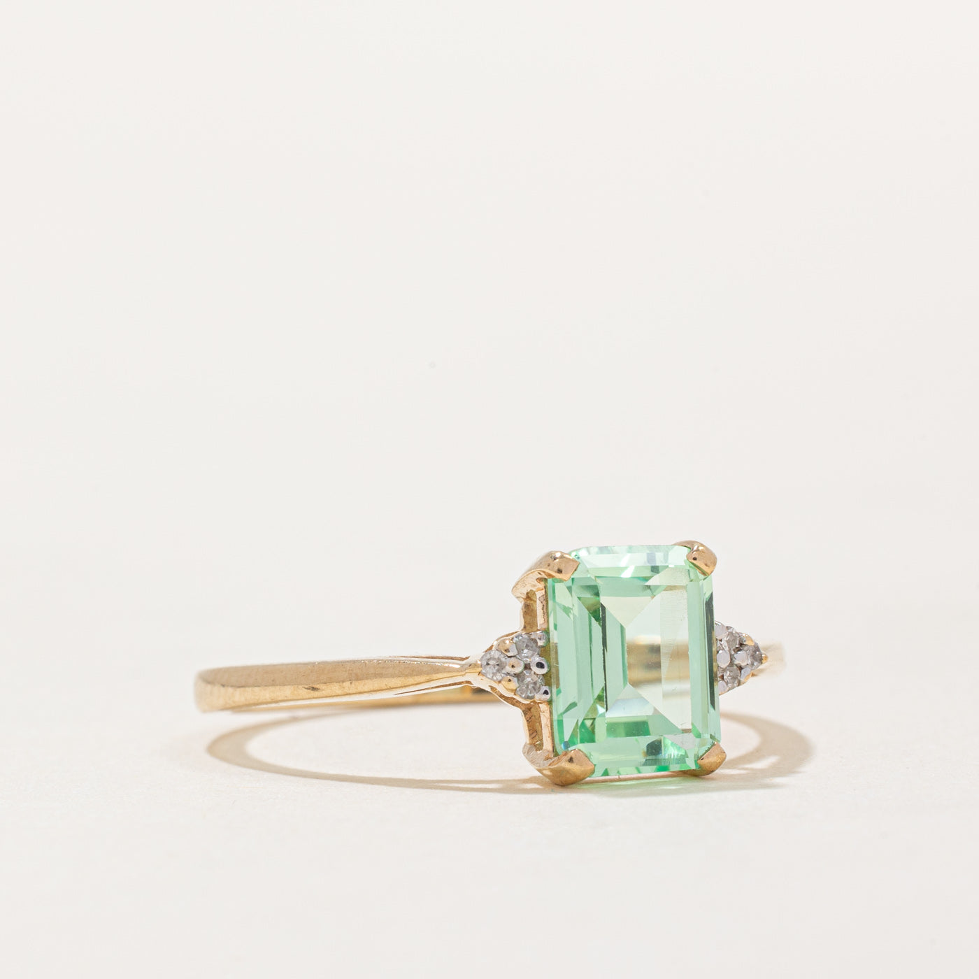 Synthetic Mint Sapphire & Diamond Ring | 1.90ct, 0.02ctw | SZ 8.5 |