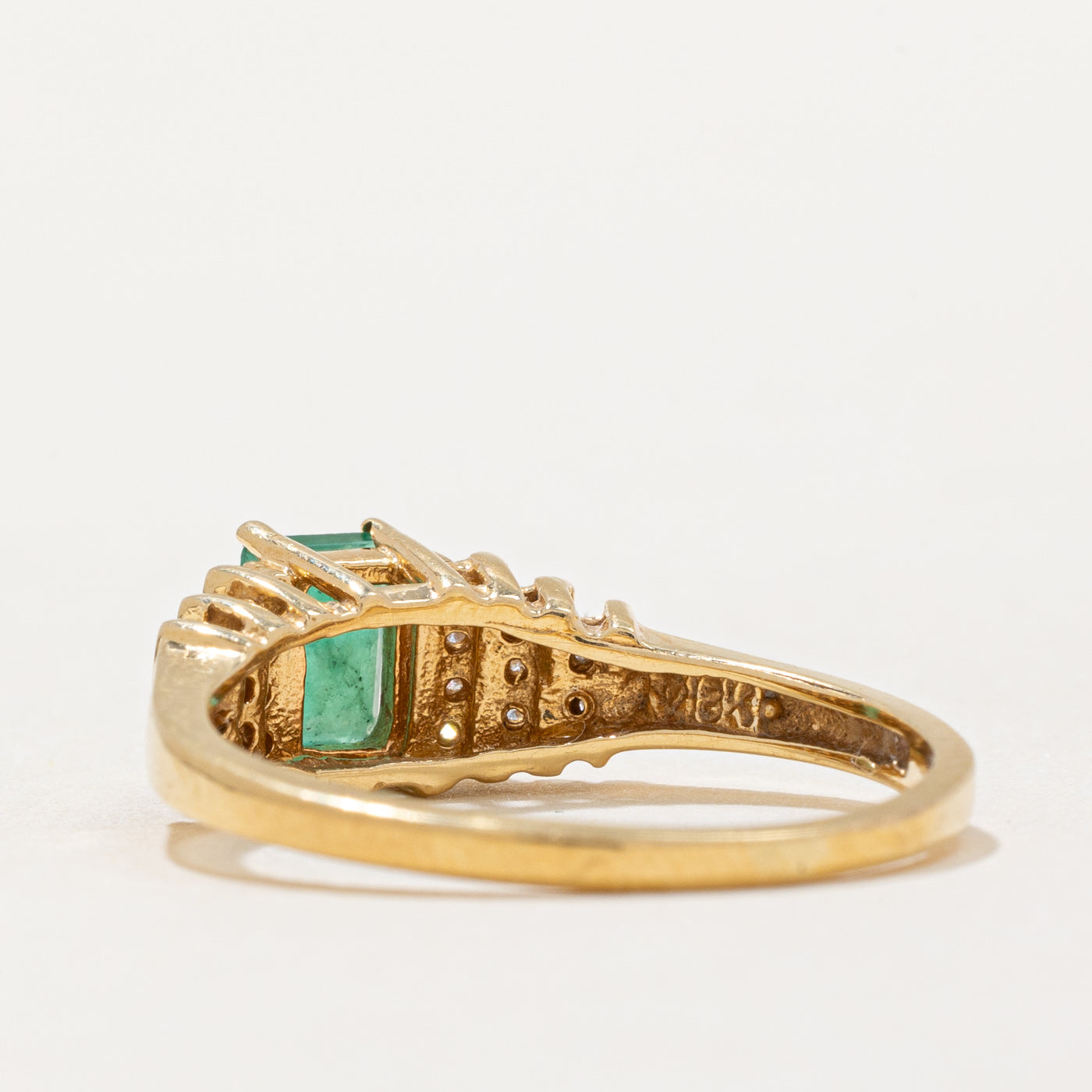 Emerald & Diamond Ring | 0.46ct, 0.10ctw | SZ 8.75 |