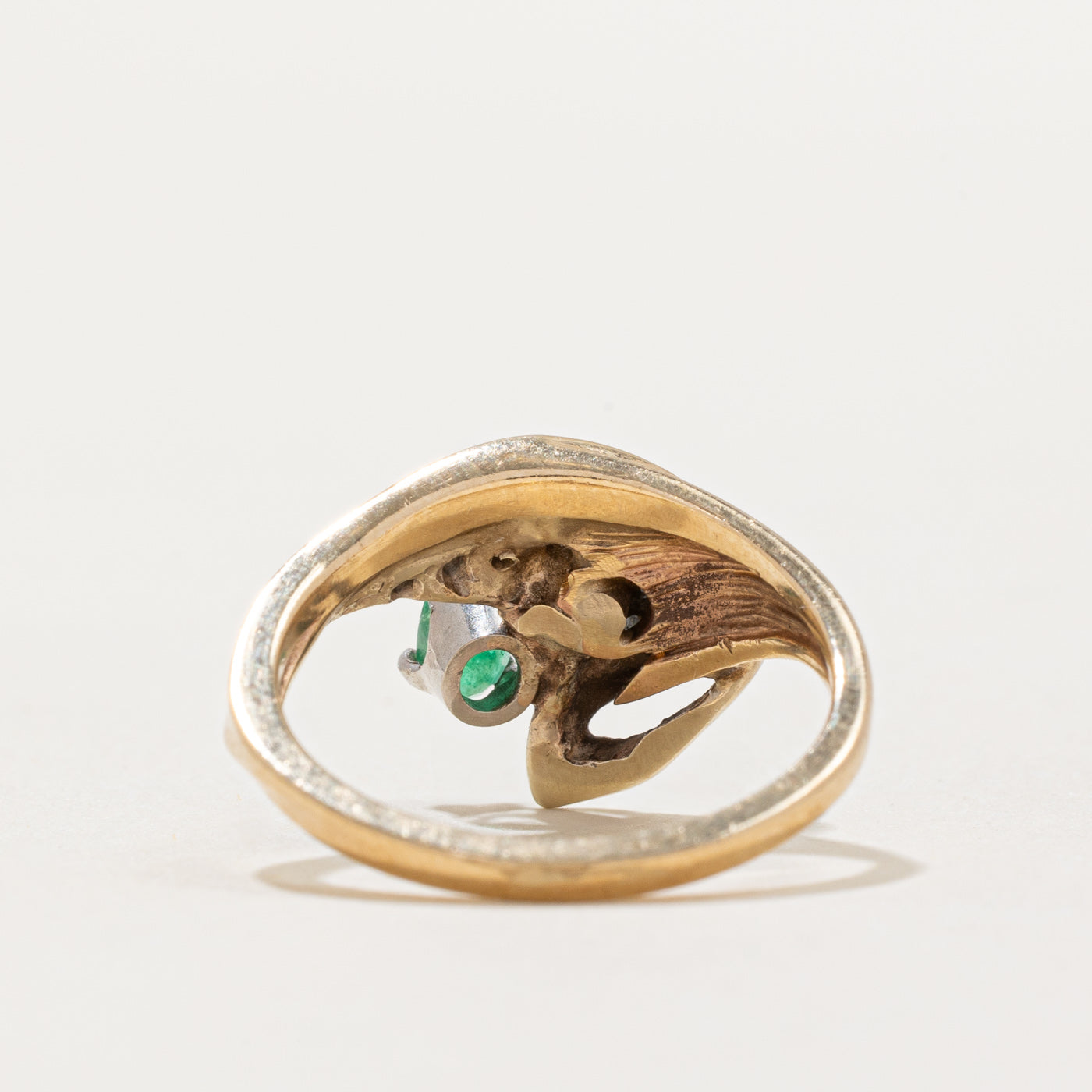 Emerald & Diamond Abstract Ring | 0.12ct, 0.03ctw | SZ 5 |