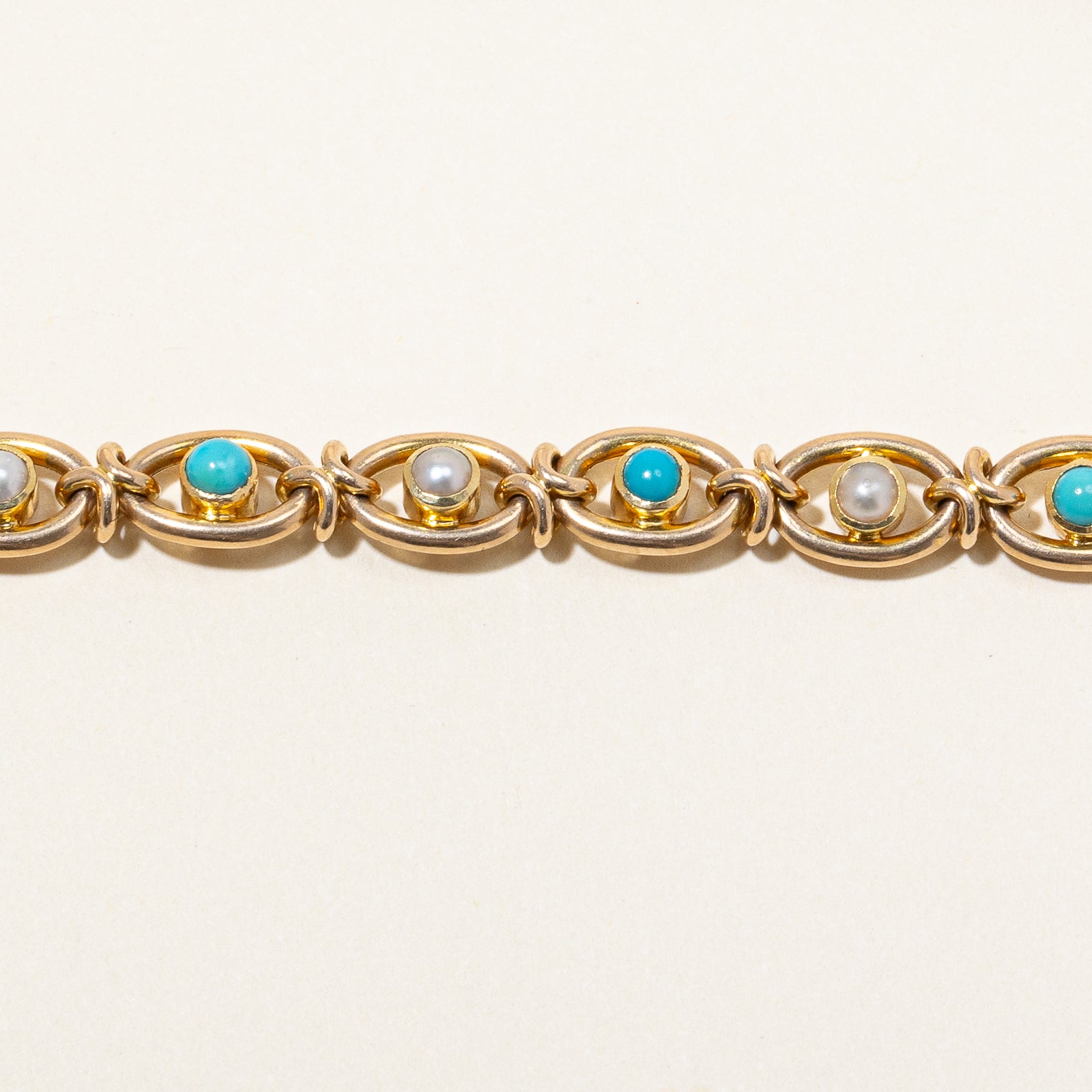 Turquoise & Pearl Bracelet | 1.20ctw | 7" |