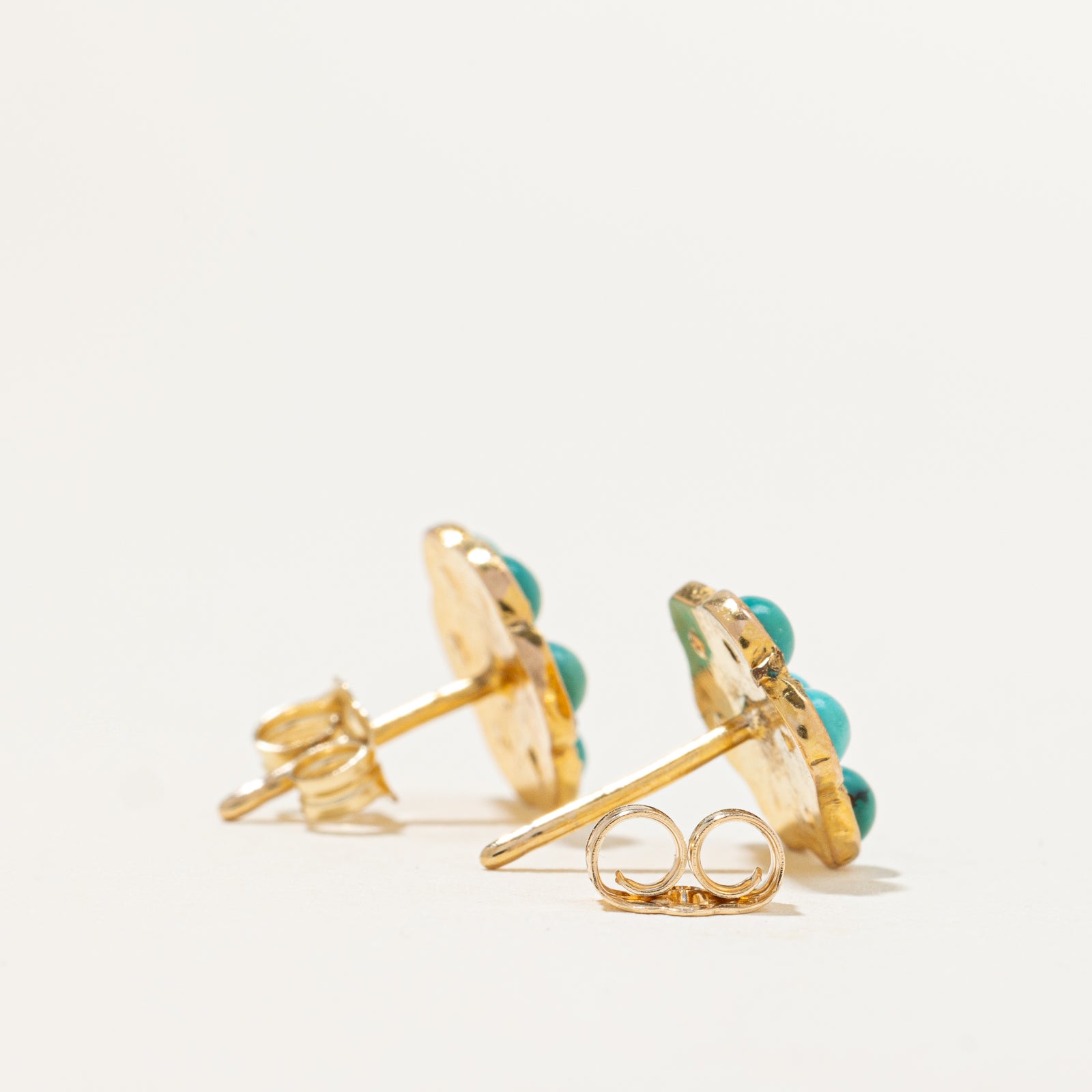 Boucles d'oreilles puces en turquoise | 1,00 ct |
