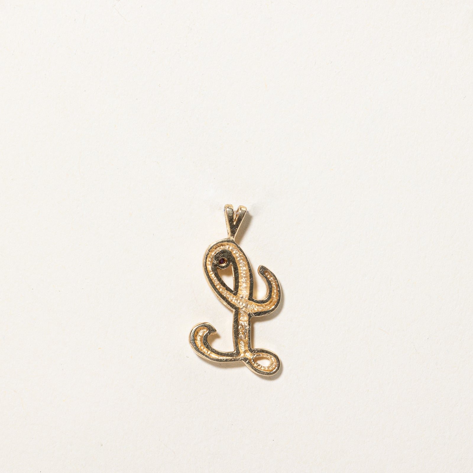 Synthetic Spinel 'L' Pendant | 0.02ct |