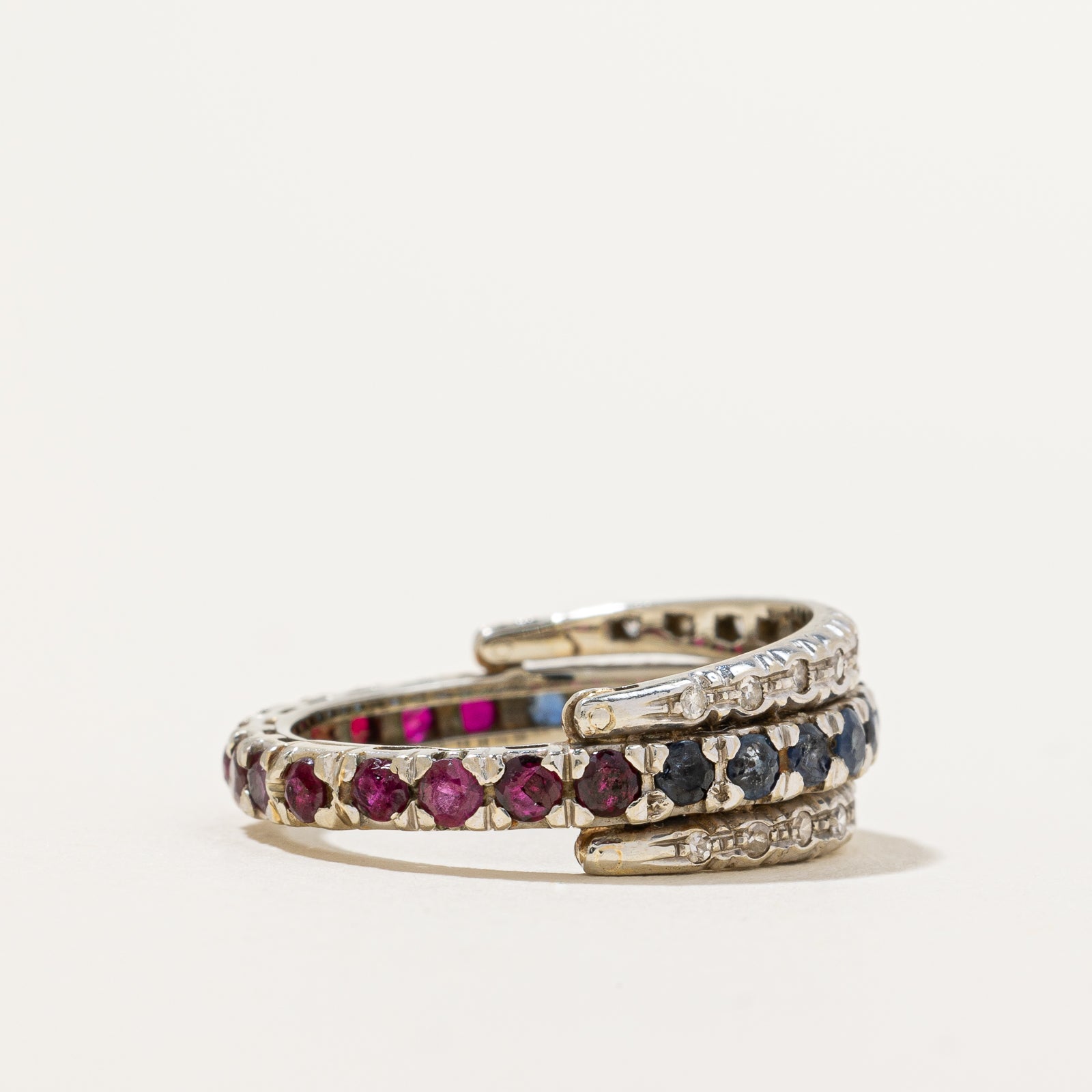 Ruby, Sapphire & Diamond Eternity Ring | 1.00ctw, 0.17ctw | SZ 7 |