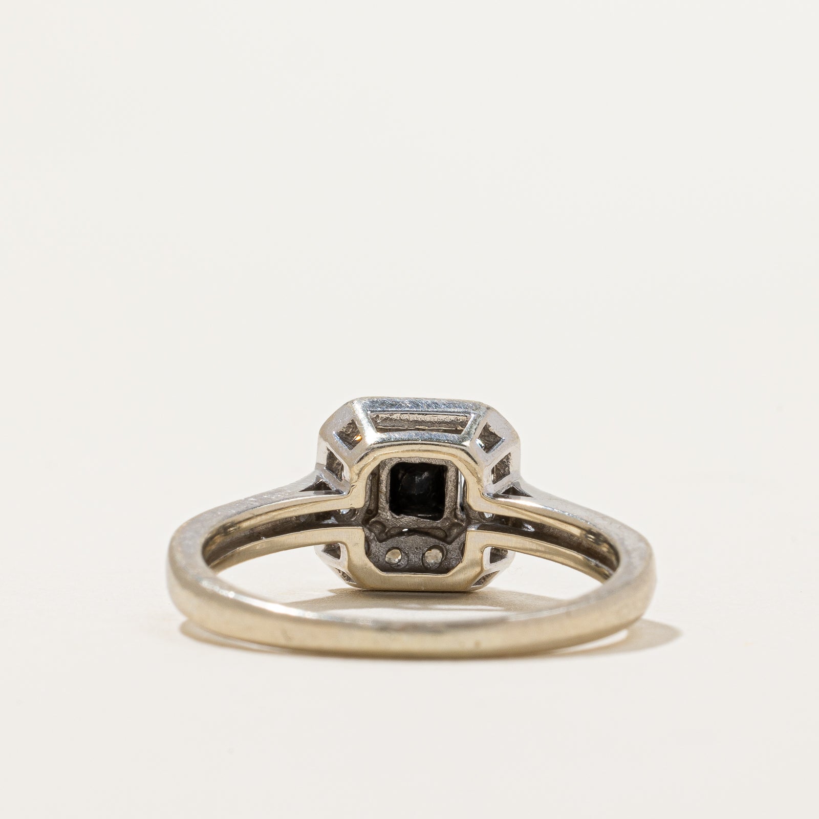 Black Diamond & Diamond Halo Ring | 0.30ct, 0.18ctw | SZ 5.25 |
