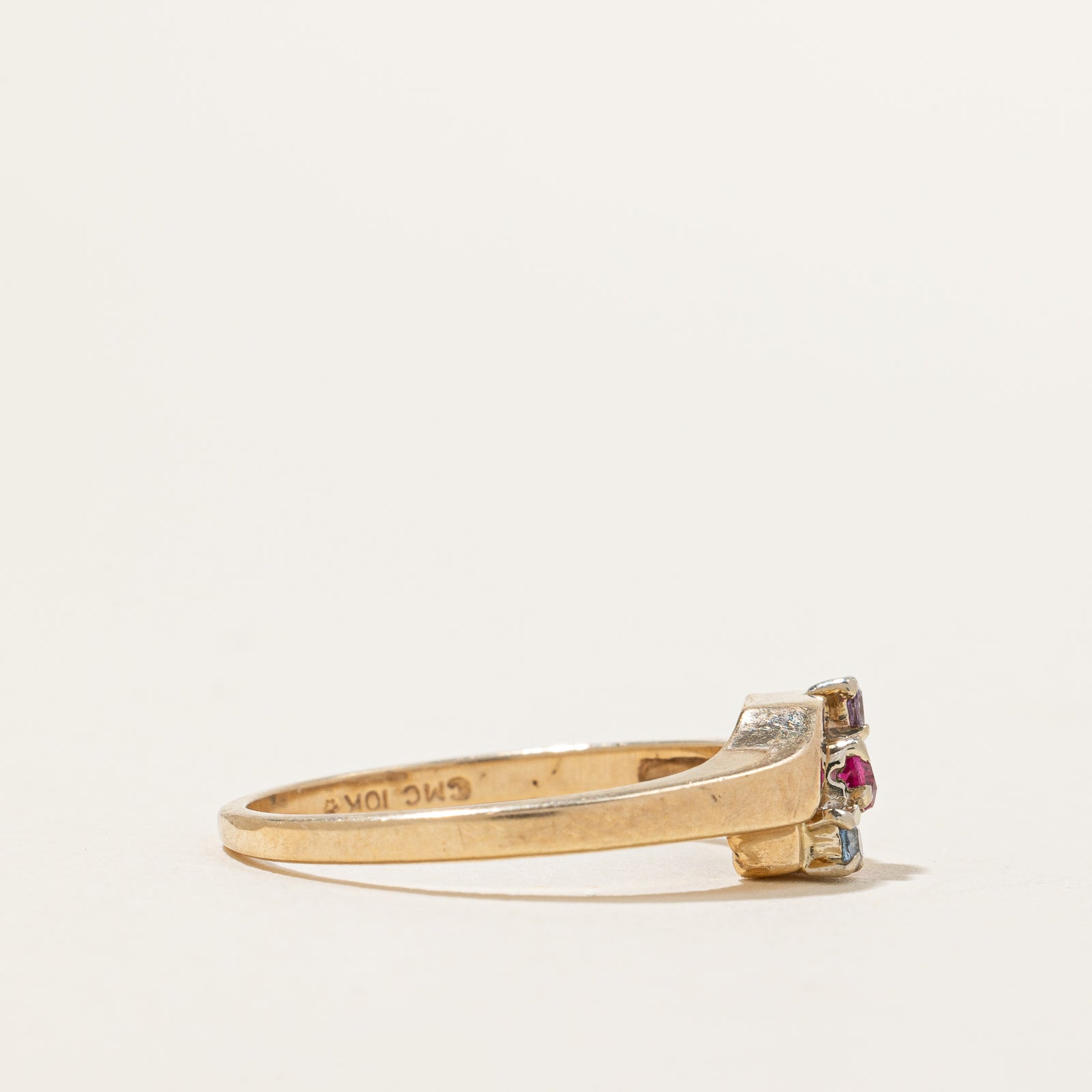Diagonal Multi Gemstone Ring | 0.08ctw | SZ 6 |