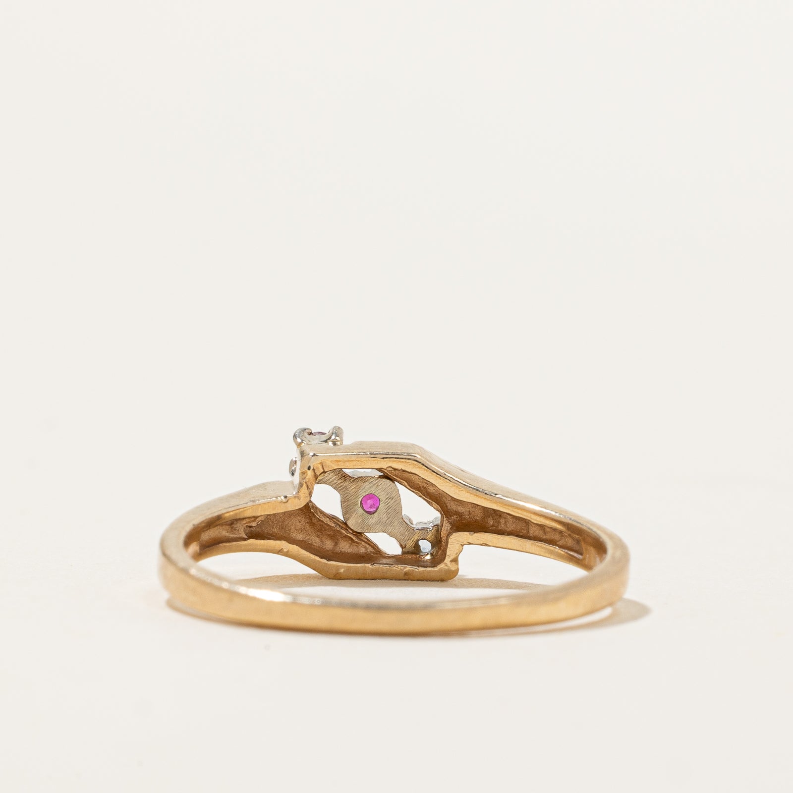 Diagonal Multi Gemstone Ring | 0.08ctw | SZ 6 |