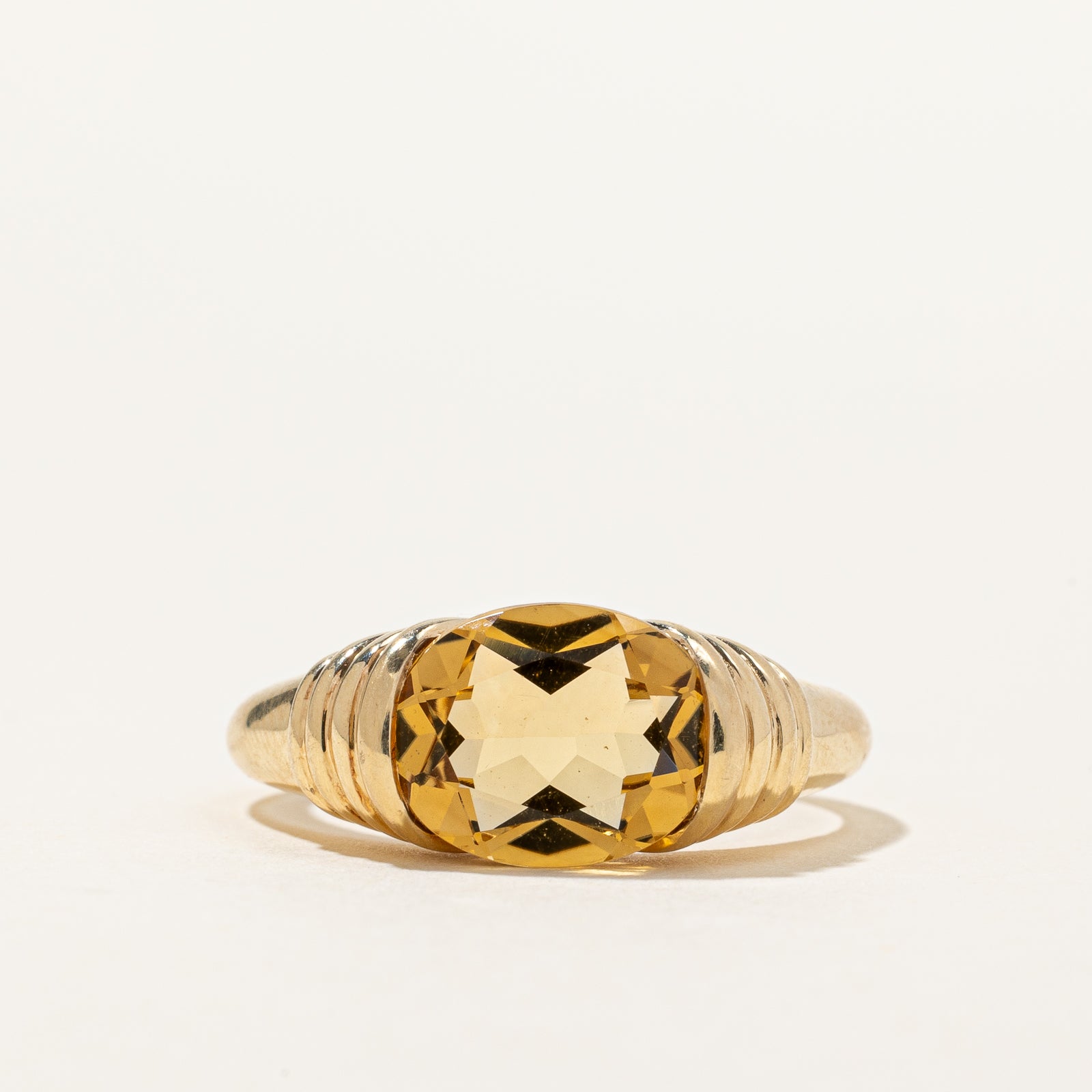 'Mejuri' Oval Cut East West Citrine Ring | 2.85ct | SZ 7.25 |