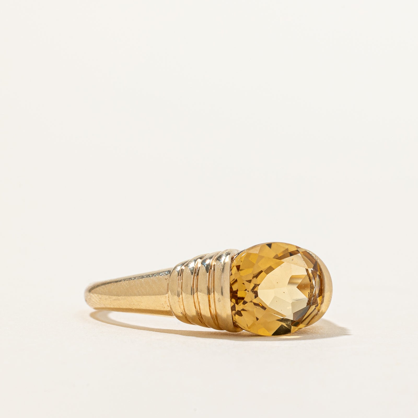 'Mejuri' Oval Cut East West Citrine Ring | 2.85ct | SZ 7.25 |