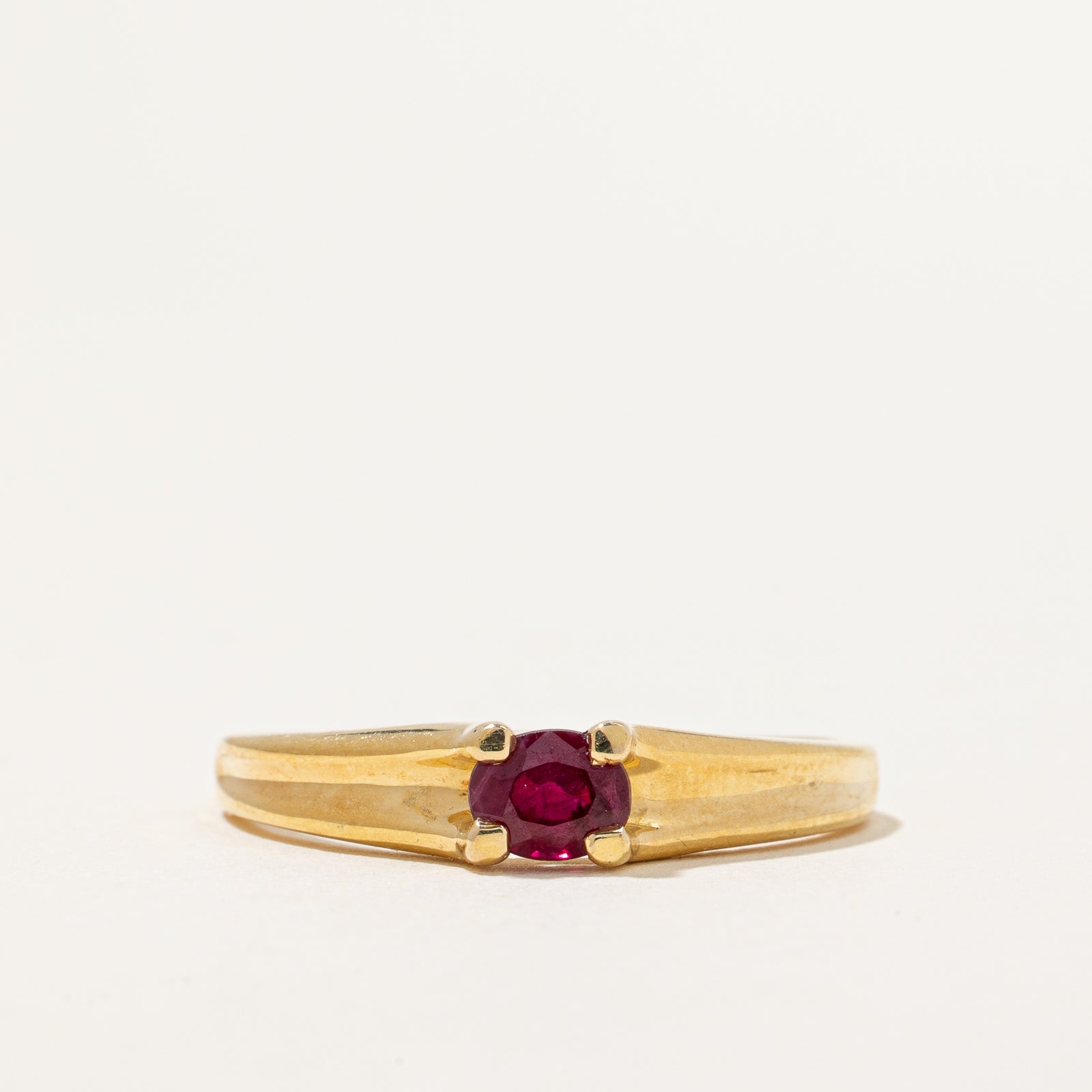 Oval Cut East West Ruby Ring | 0.45ct | SZ 8.75 |