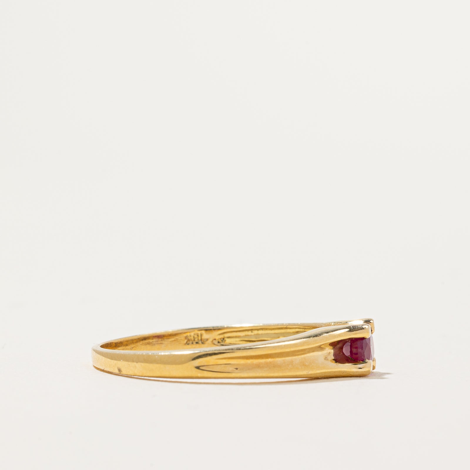 Oval Cut East West Ruby Ring | 0.45ct | SZ 8.75 |