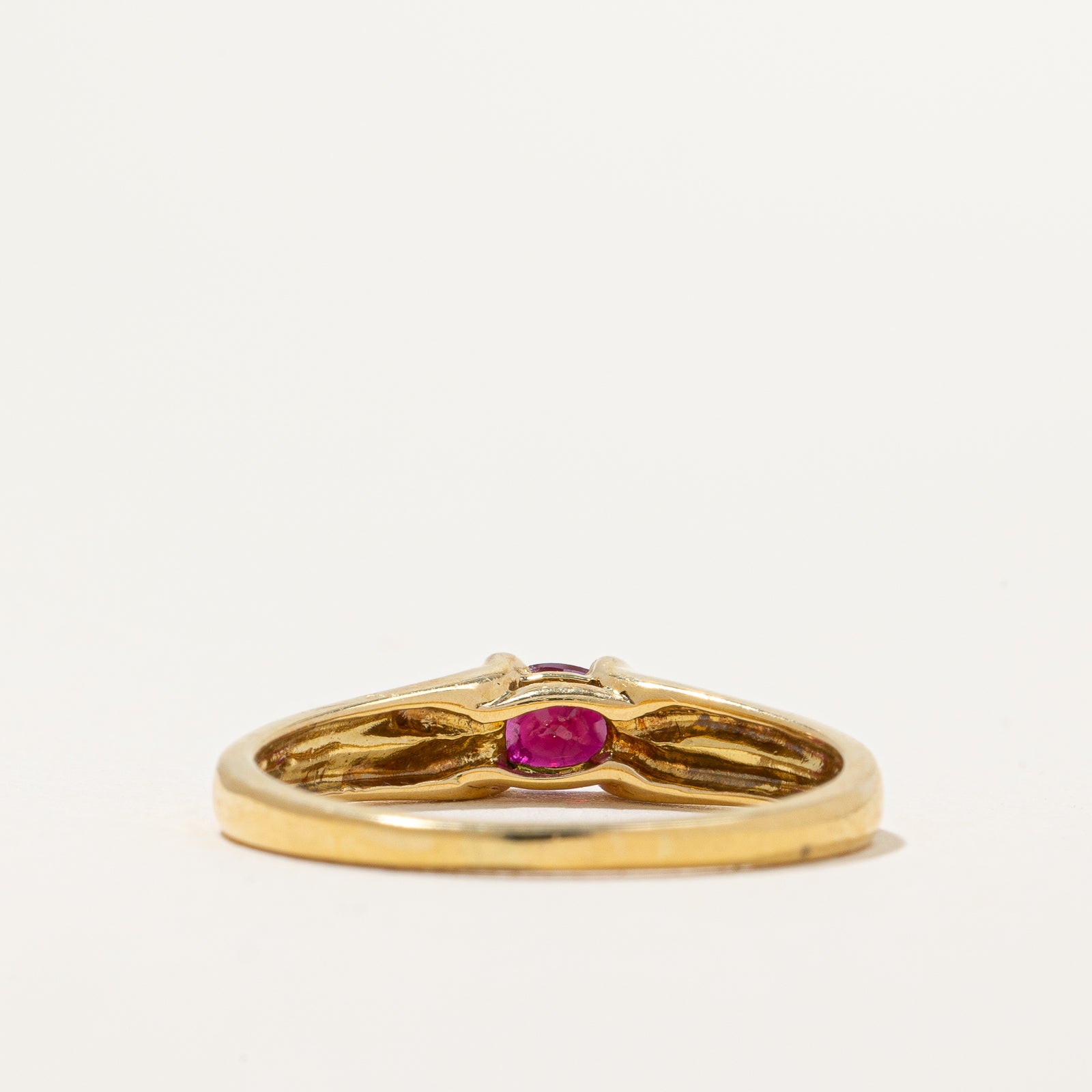 Oval Cut East West Ruby Ring | 0.45ct | SZ 8.75 |