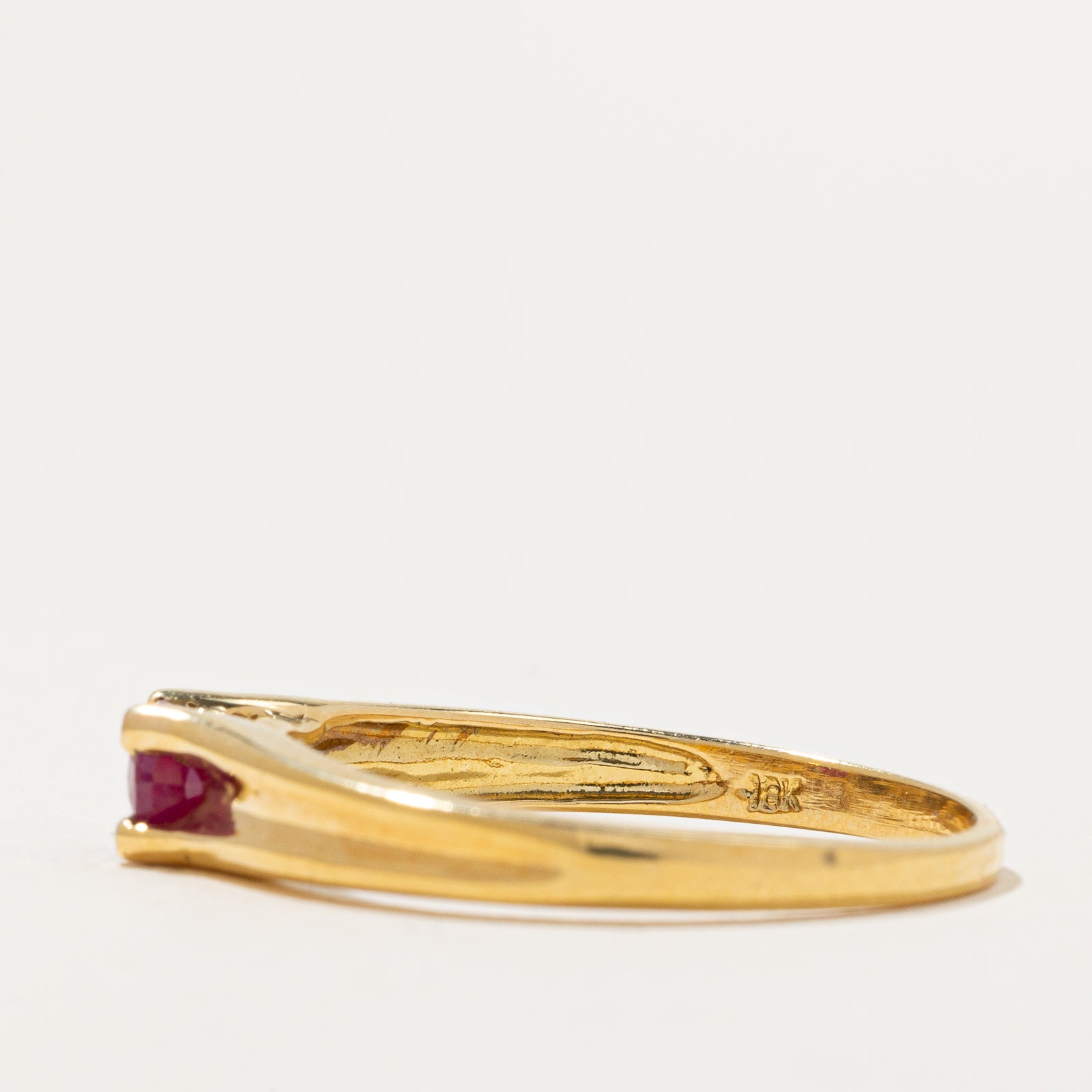 Oval Cut East West Ruby Ring | 0.45ct | SZ 8.75 |
