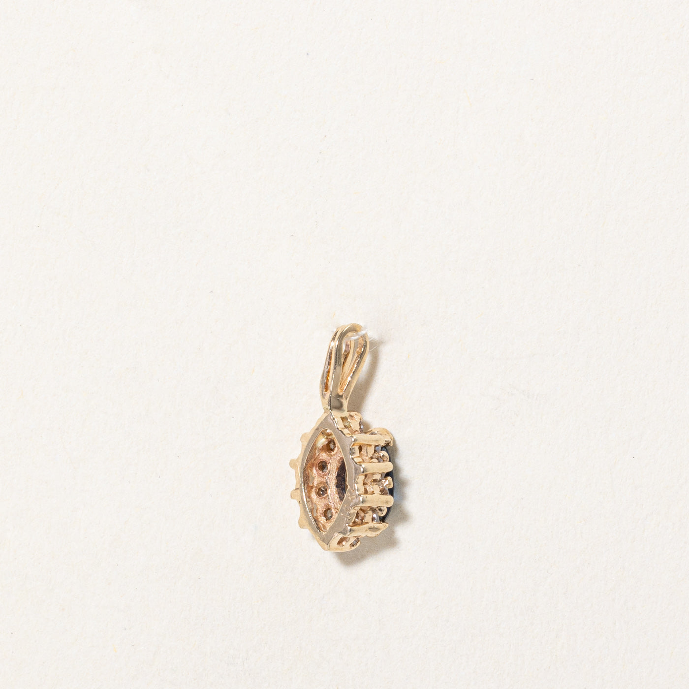 Marquise Sapphire & Diamond Halo Pendant | 0.22ct, 0.10ctw |