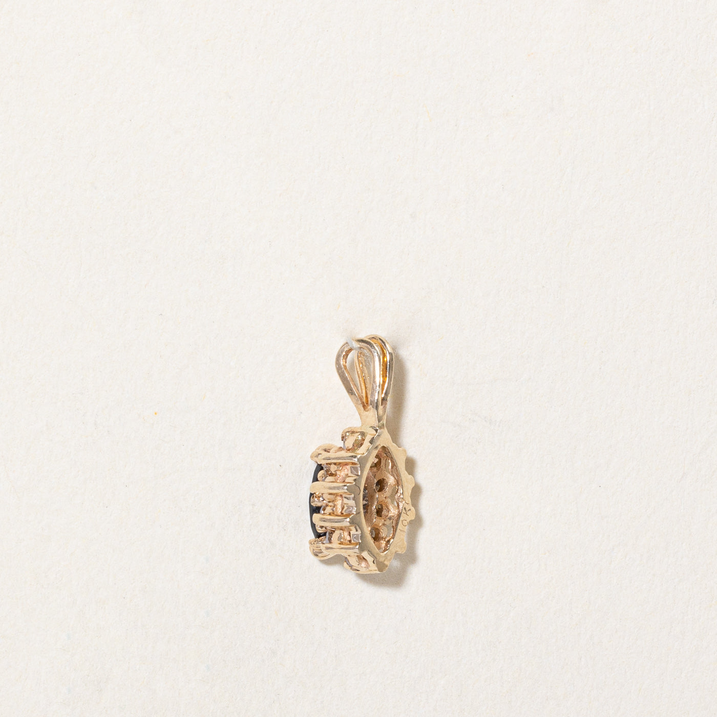 Marquise Sapphire & Diamond Halo Pendant | 0.22ct, 0.10ctw |