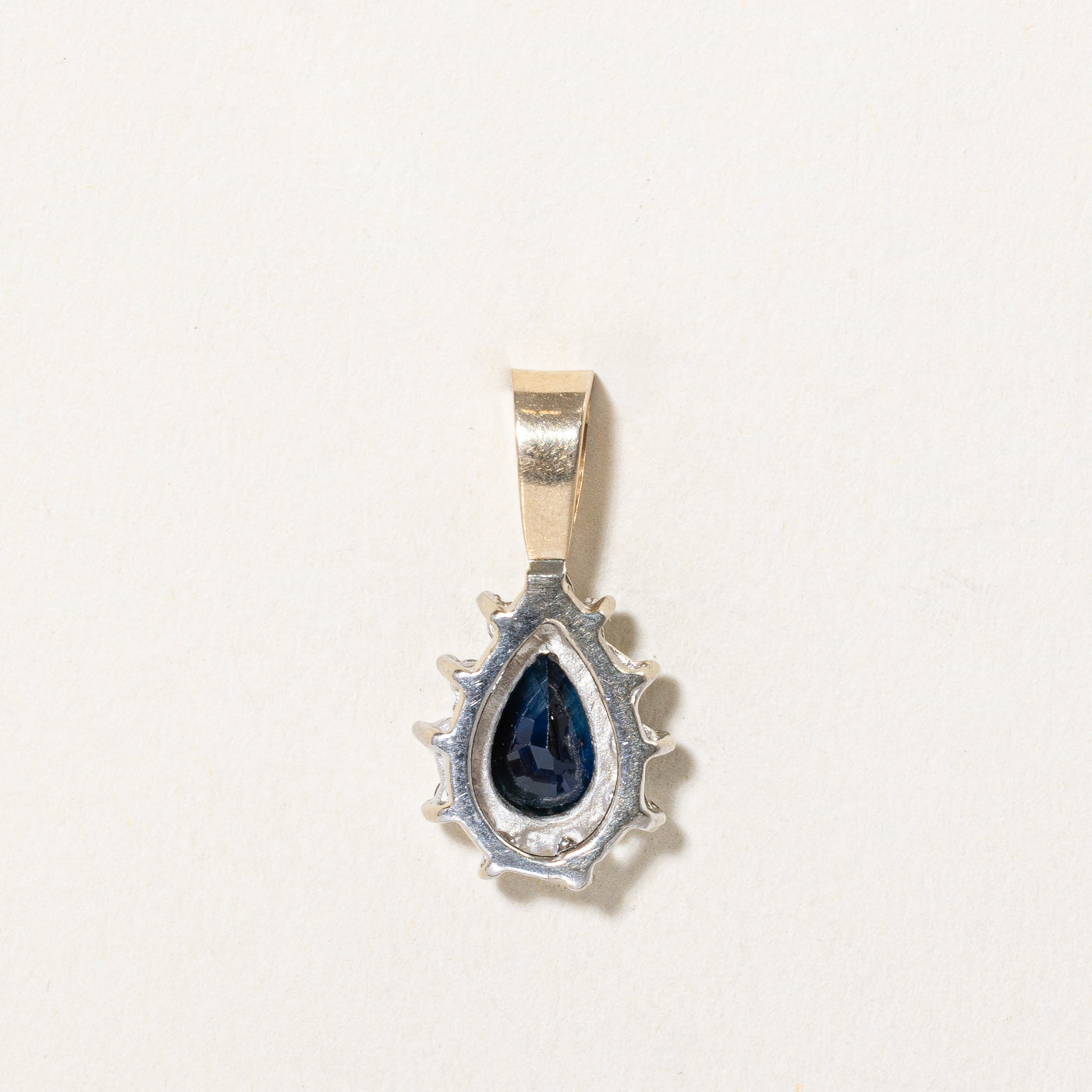 Pear Cut Sapphire & Diamond Halo Pendant | 1.30ct, 0.16ctw |