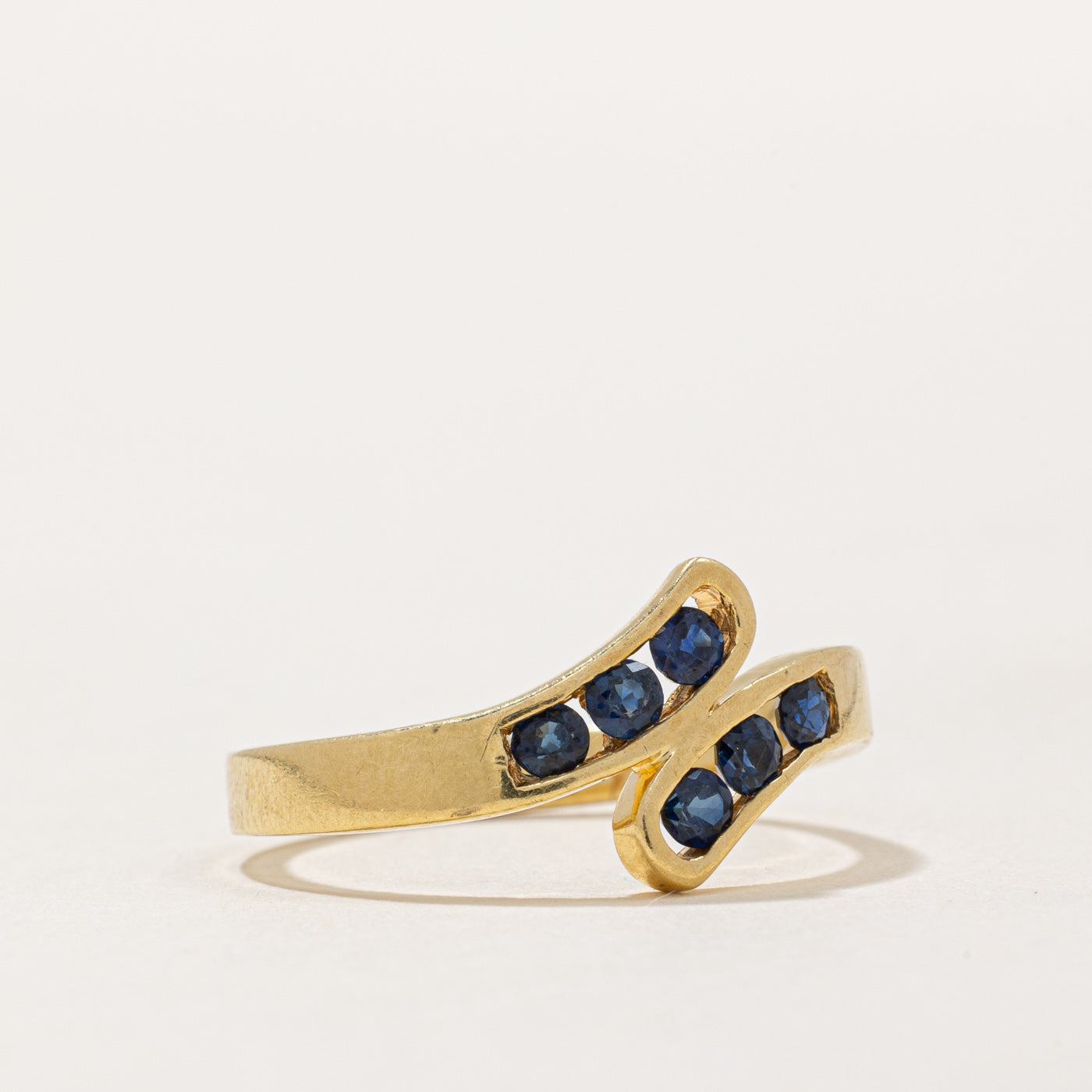 Channel Set Sapphire Bypass Ring | 0.42ctw | SZ 7 |