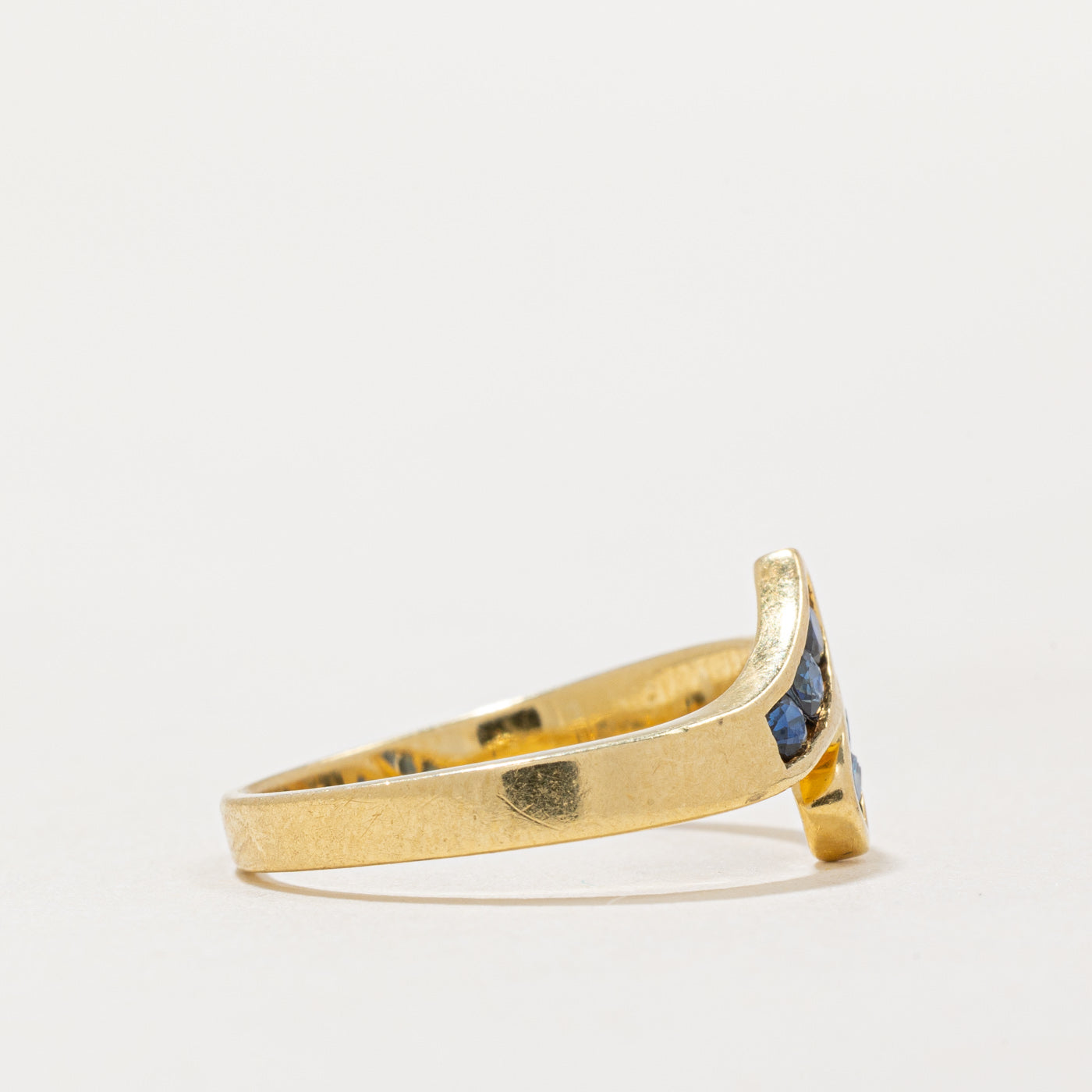 Channel Set Sapphire Bypass Ring | 0.42ctw | SZ 7 |