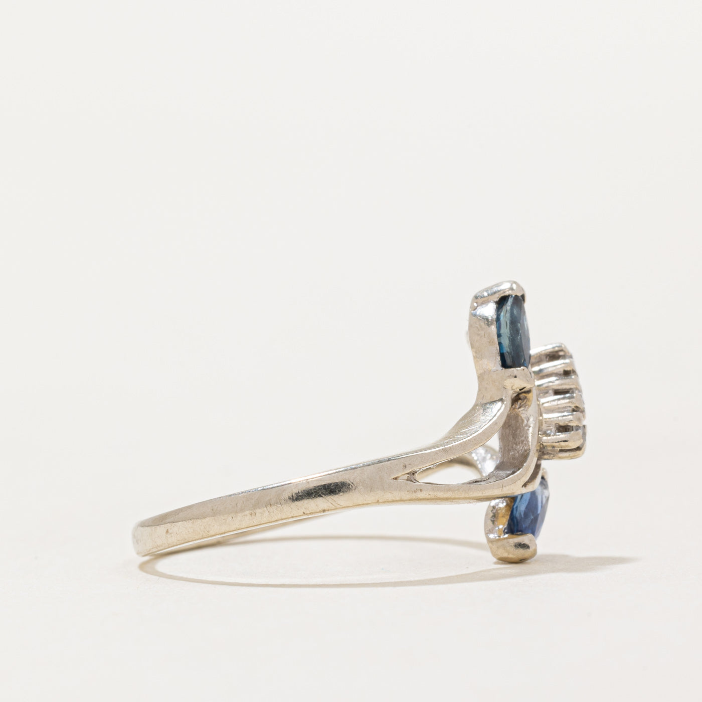 Sapphire & Diamond Bypass Ring | 0.25ctw, 0.05ctw | SZ 6.25 |