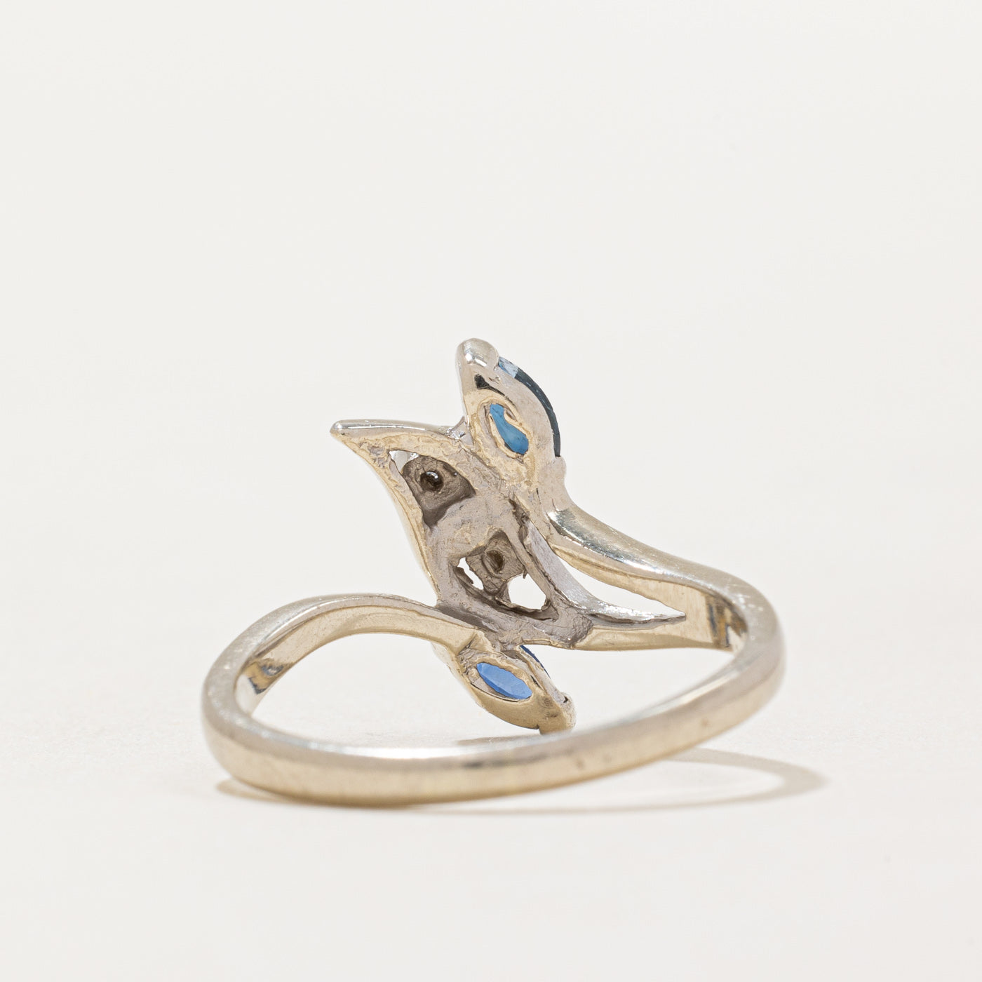 Sapphire & Diamond Bypass Ring | 0.25ctw, 0.05ctw | SZ 6.25 |