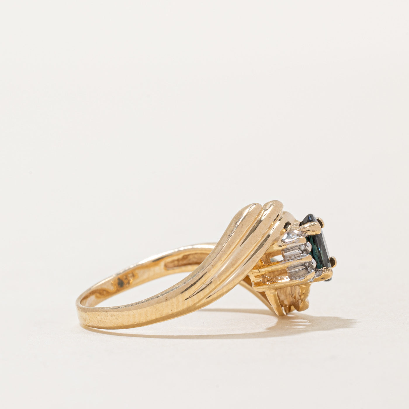 Sapphire & Diamond Bypass Ring | 0.55ct, 0.06ctw | SZ 5.25 |