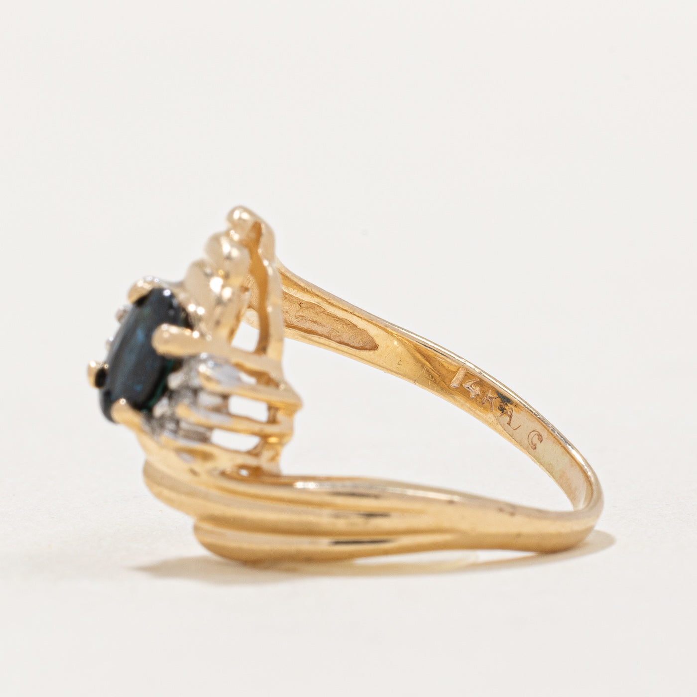 Sapphire & Diamond Bypass Ring | 0.55ct, 0.06ctw | SZ 5.25 |