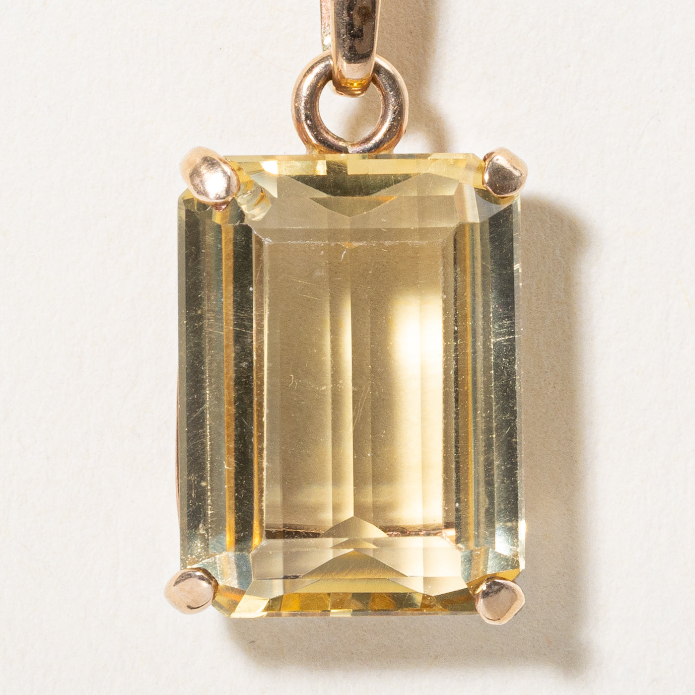 Rectangular Cut Citrine Pendant | 9.80ct |