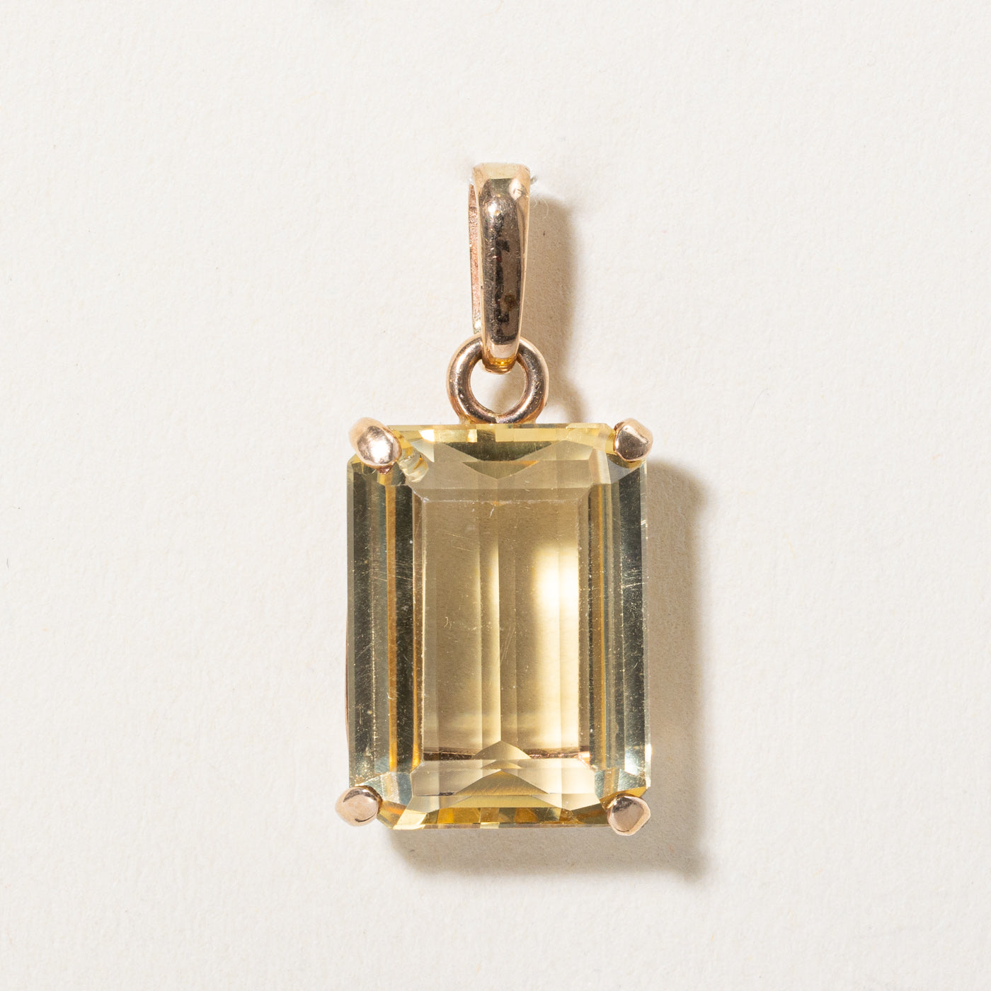 Rectangular Cut Citrine Pendant | 9.80ct |