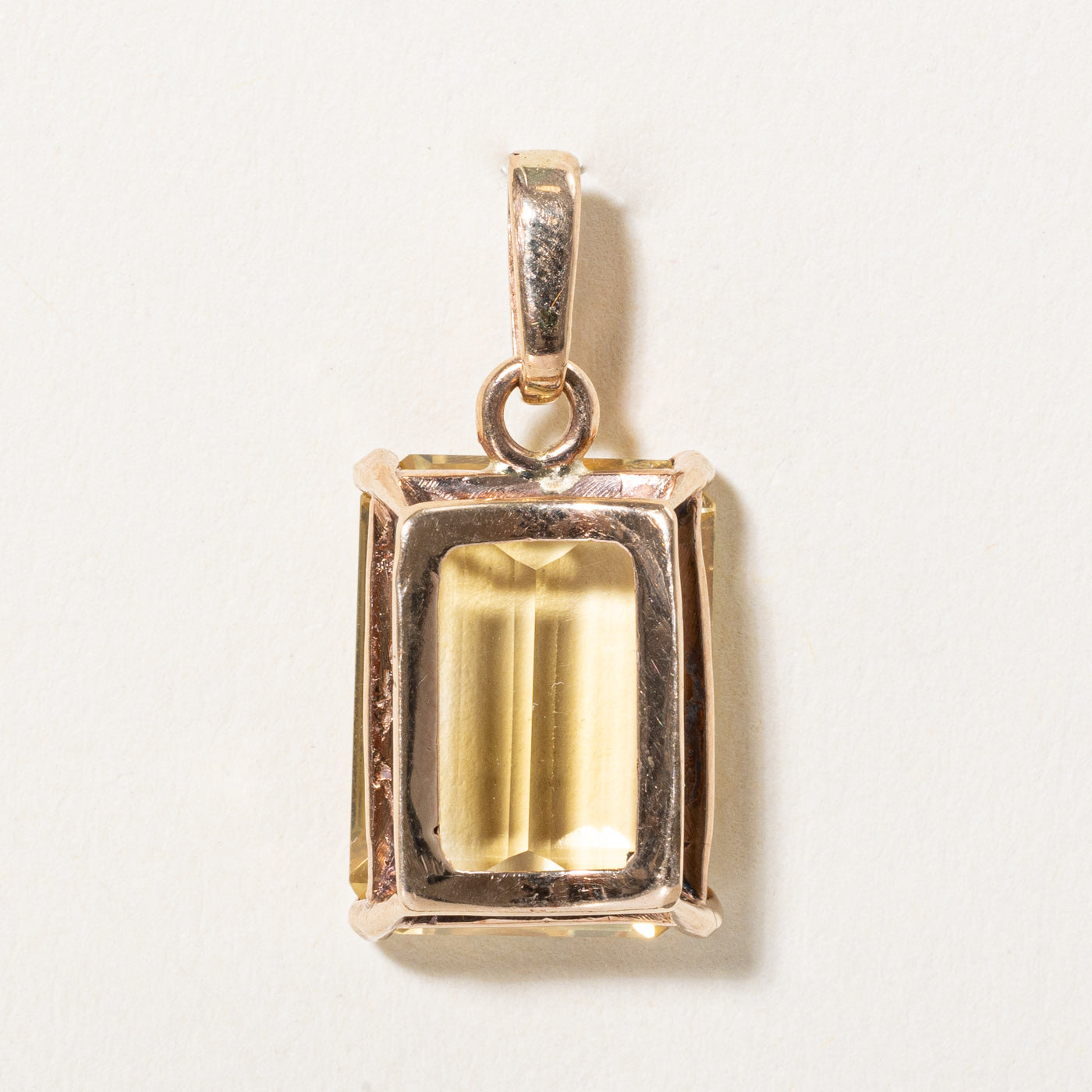 Rectangular Cut Citrine Pendant | 9.80ct |
