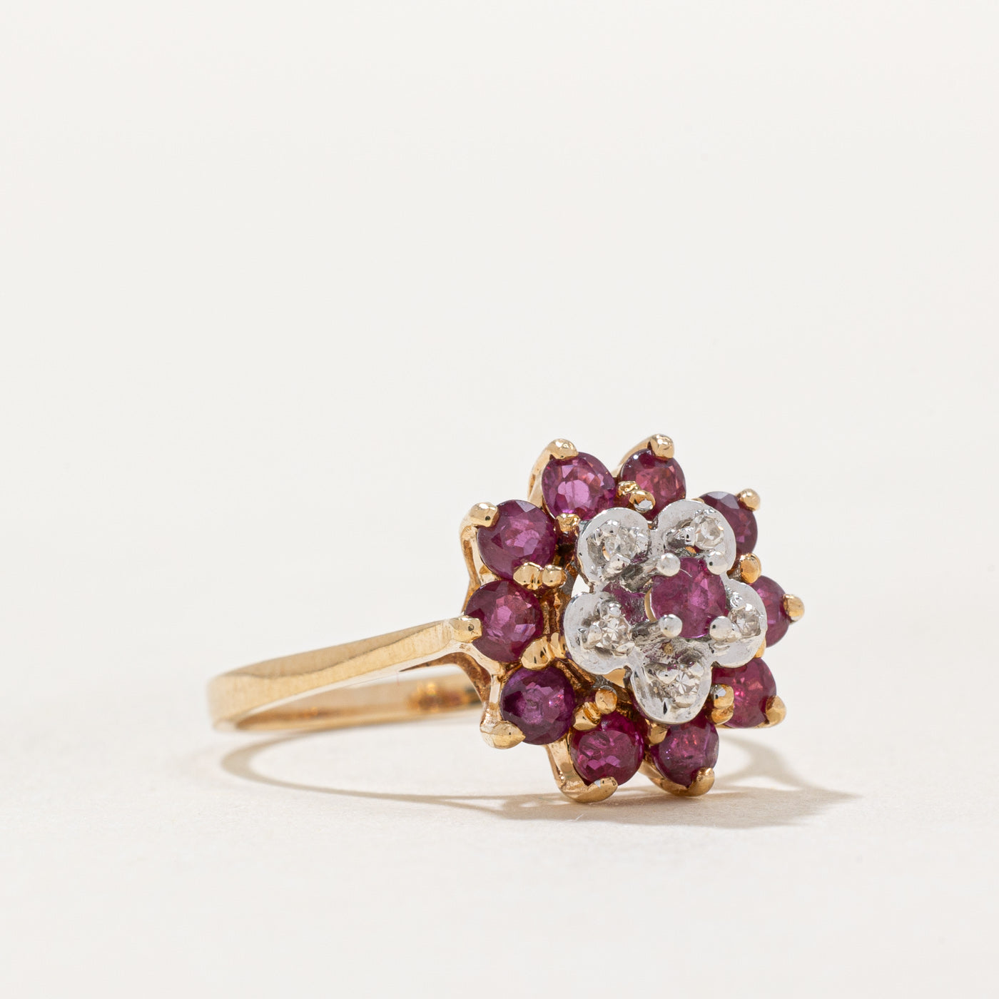 10k Ruby & Diamond Cocktail Ring | 0.50ctw, 0.02ctw | SZ 6.5 |