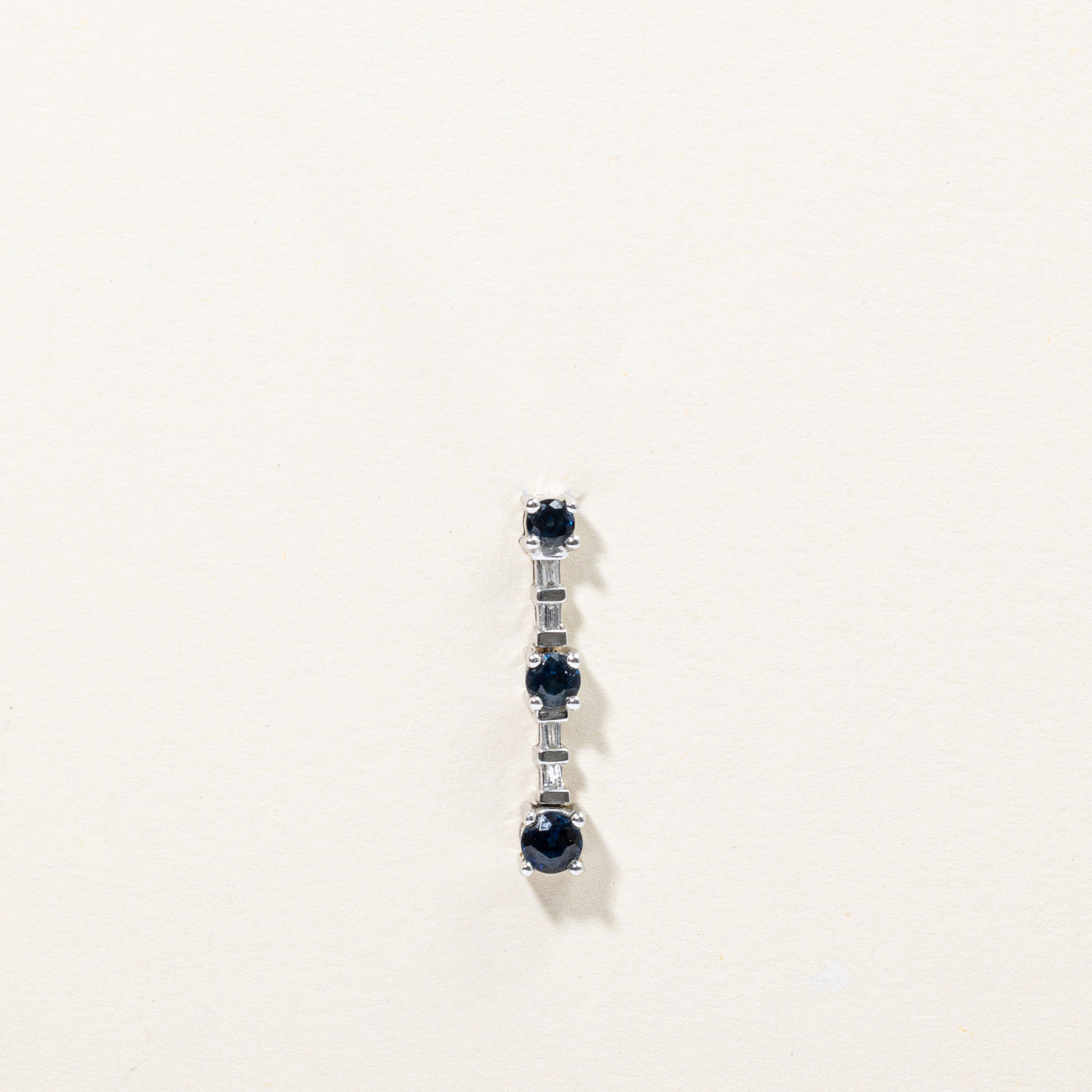 Blue Sapphire & Diamond Column Pendant | 0.62ctw, 0.03ctw |