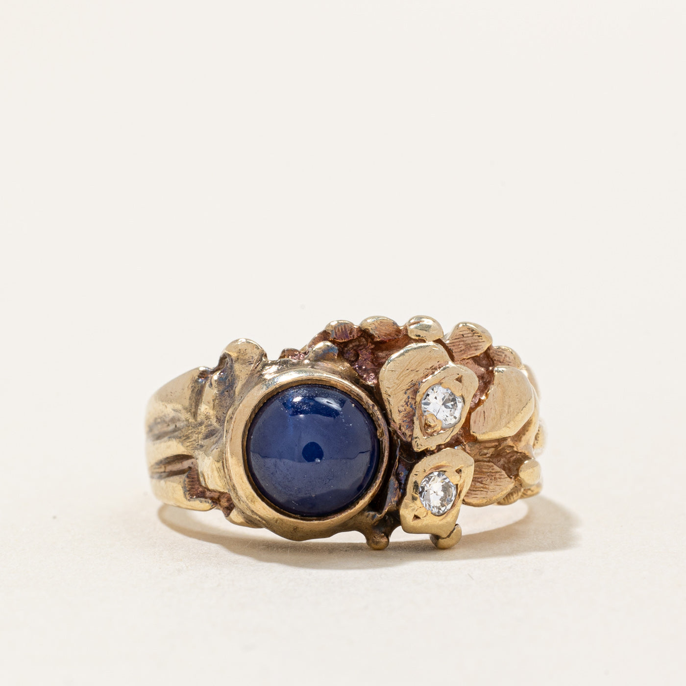 Synthetic Star Sapphire & Natural Diamond Ring | 2.00ct, 0.08ctw | SZ 7.5 |